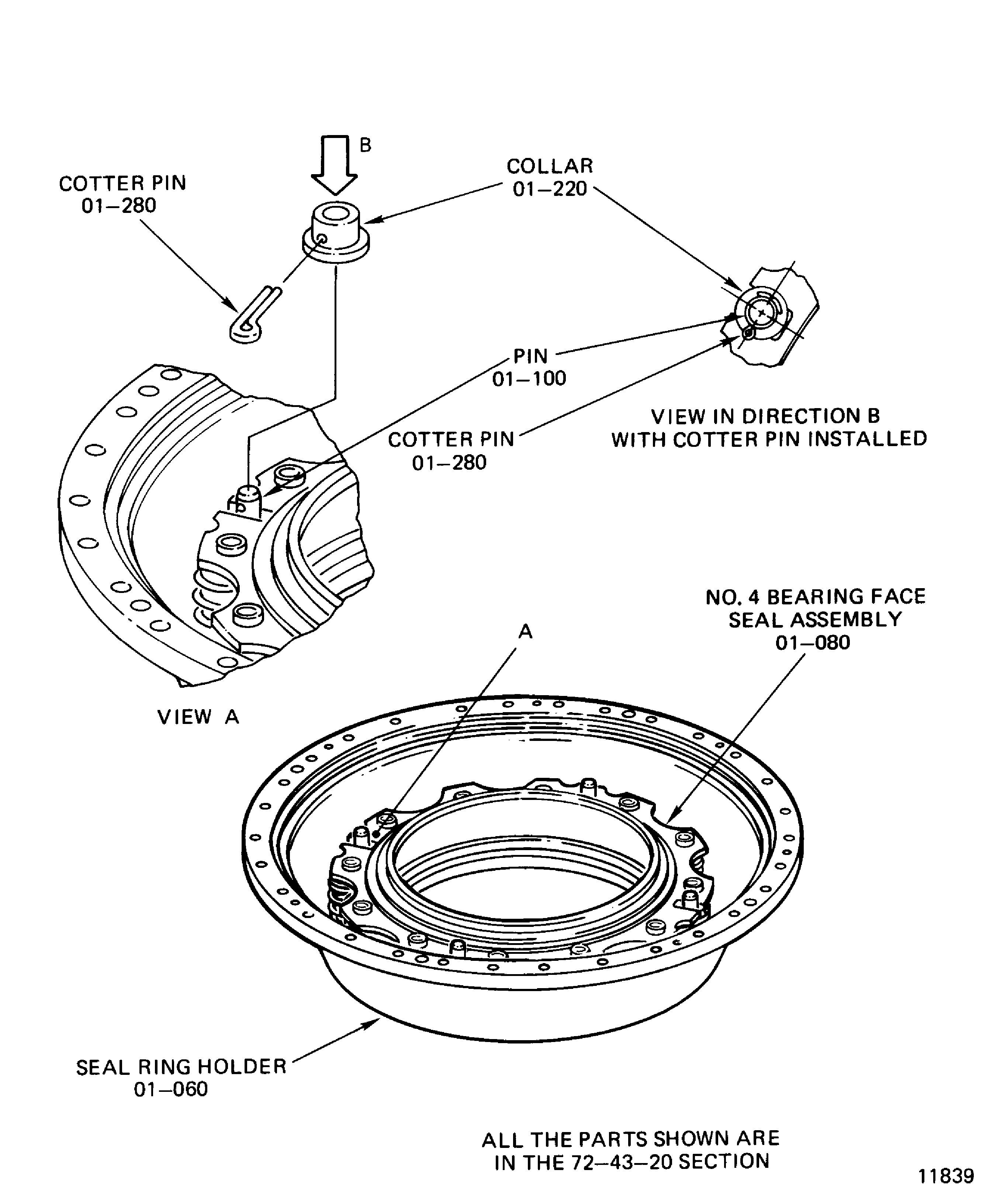 Install the collar and the cotter pin