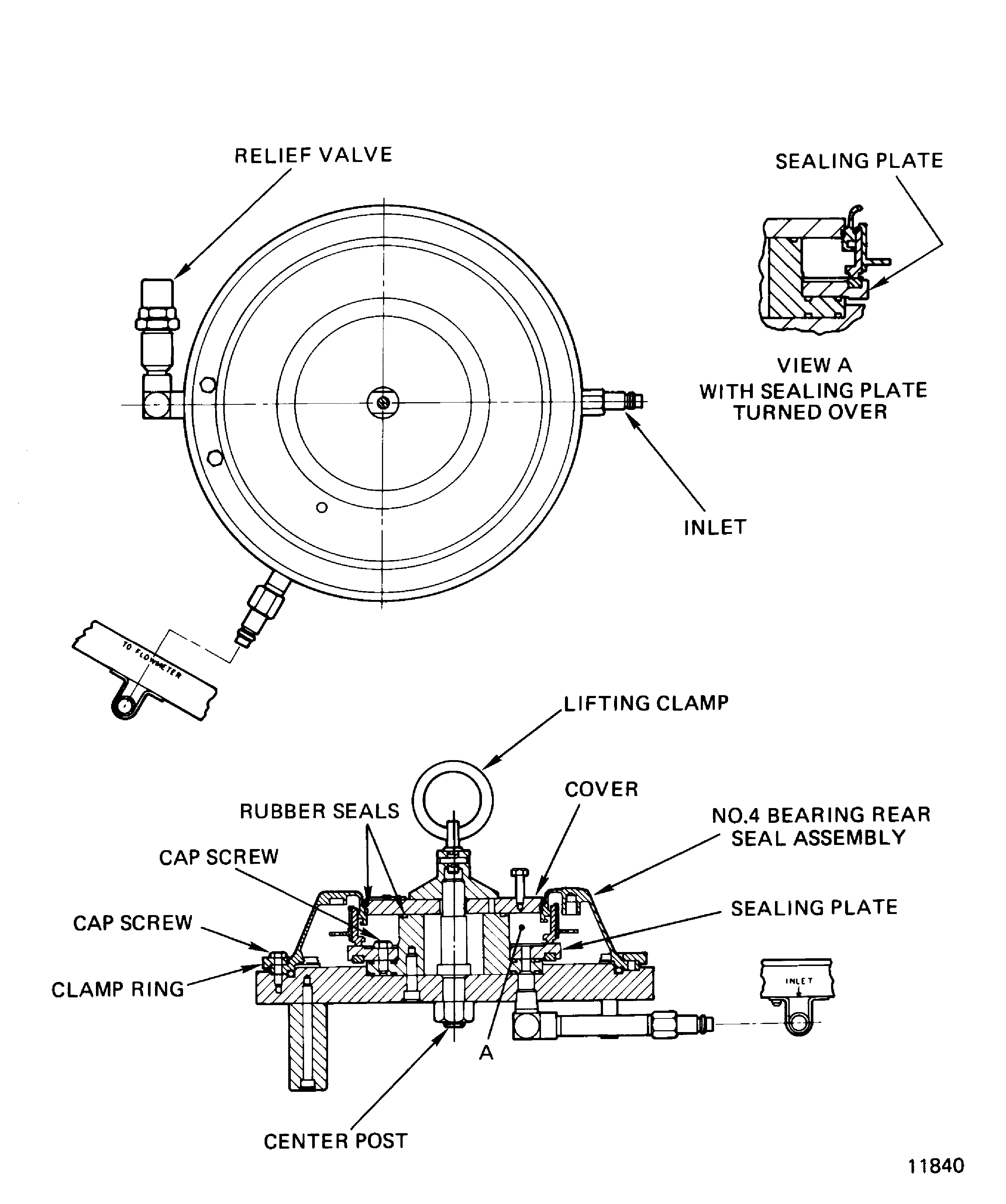 Install the No. 4 bearing rear seal assembly in to the IAE 1P16025 fixture