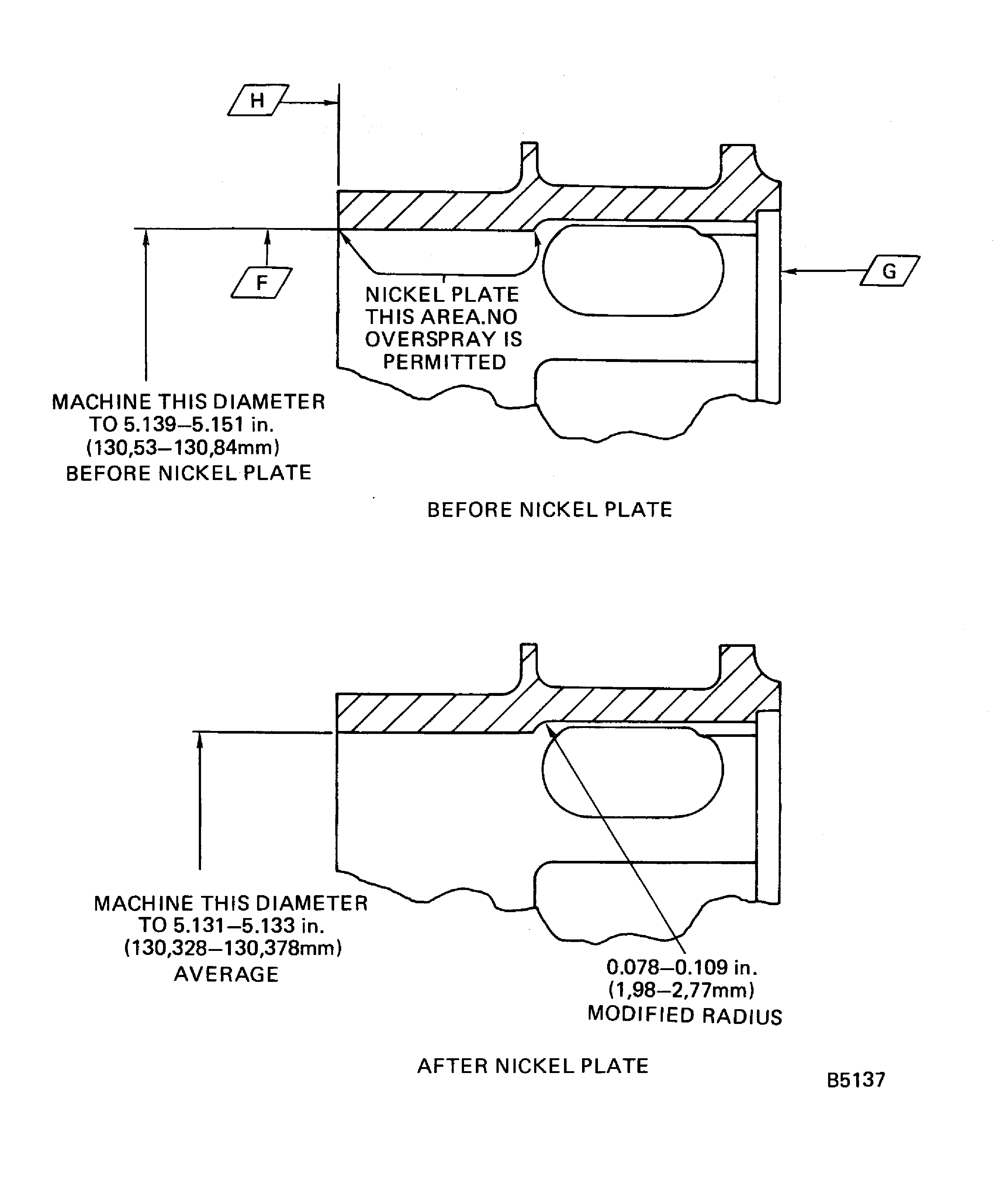 No.4 bearing seal spacer nickel plate repair