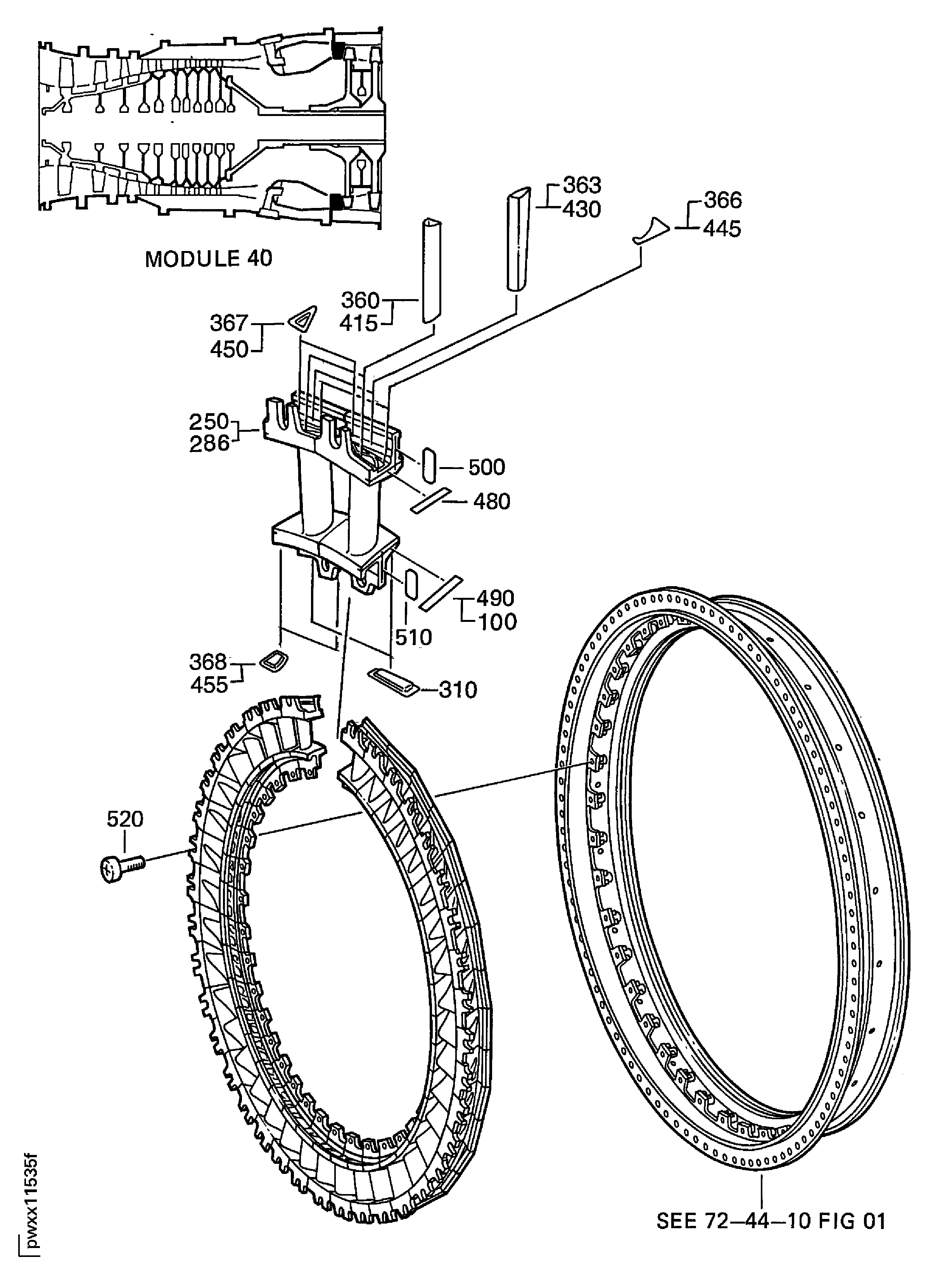 STAGE 1 HPT VANE CLUSTER ASSEMBLY
