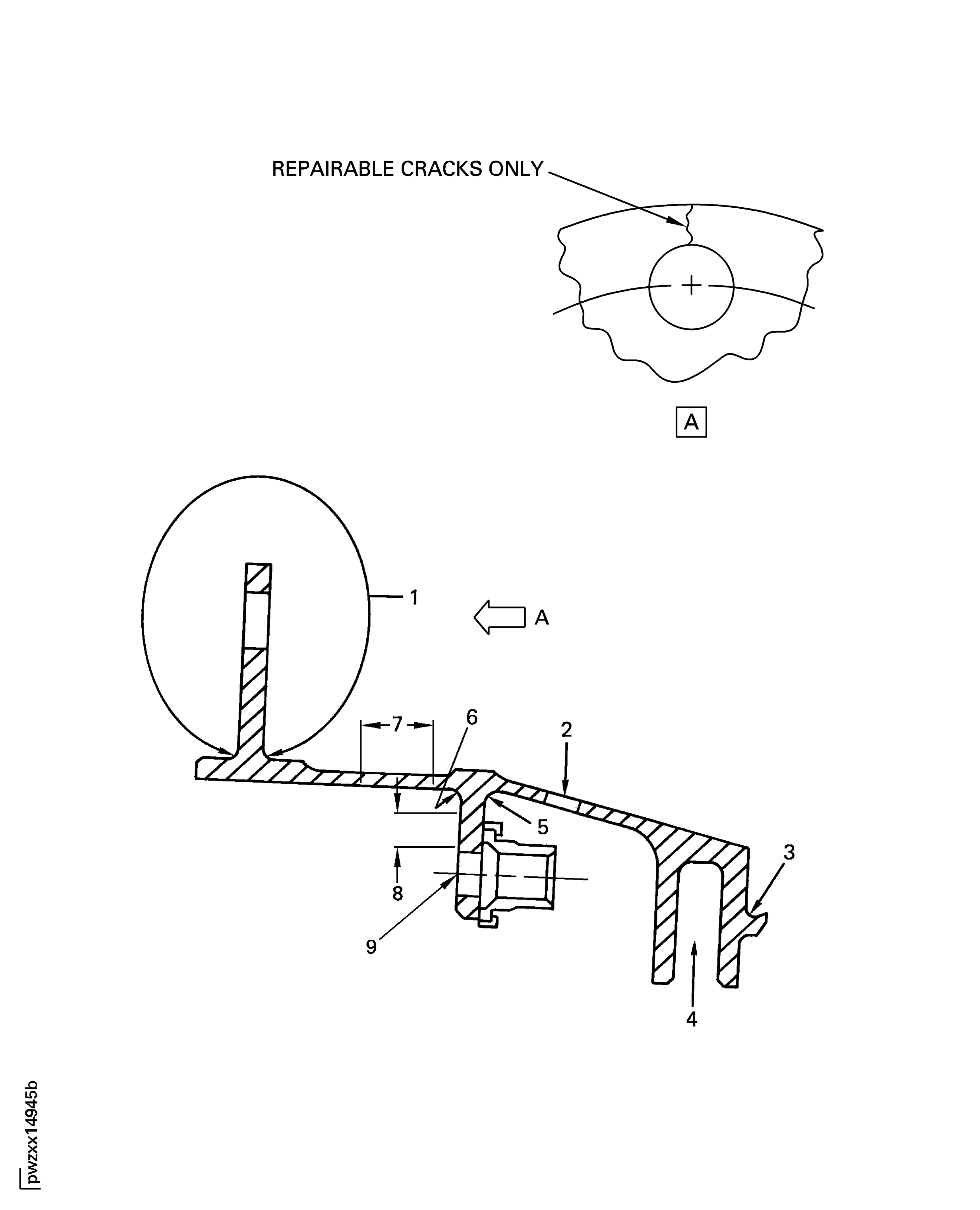 Stage 1 HPT Support Assembly Inspection Locations