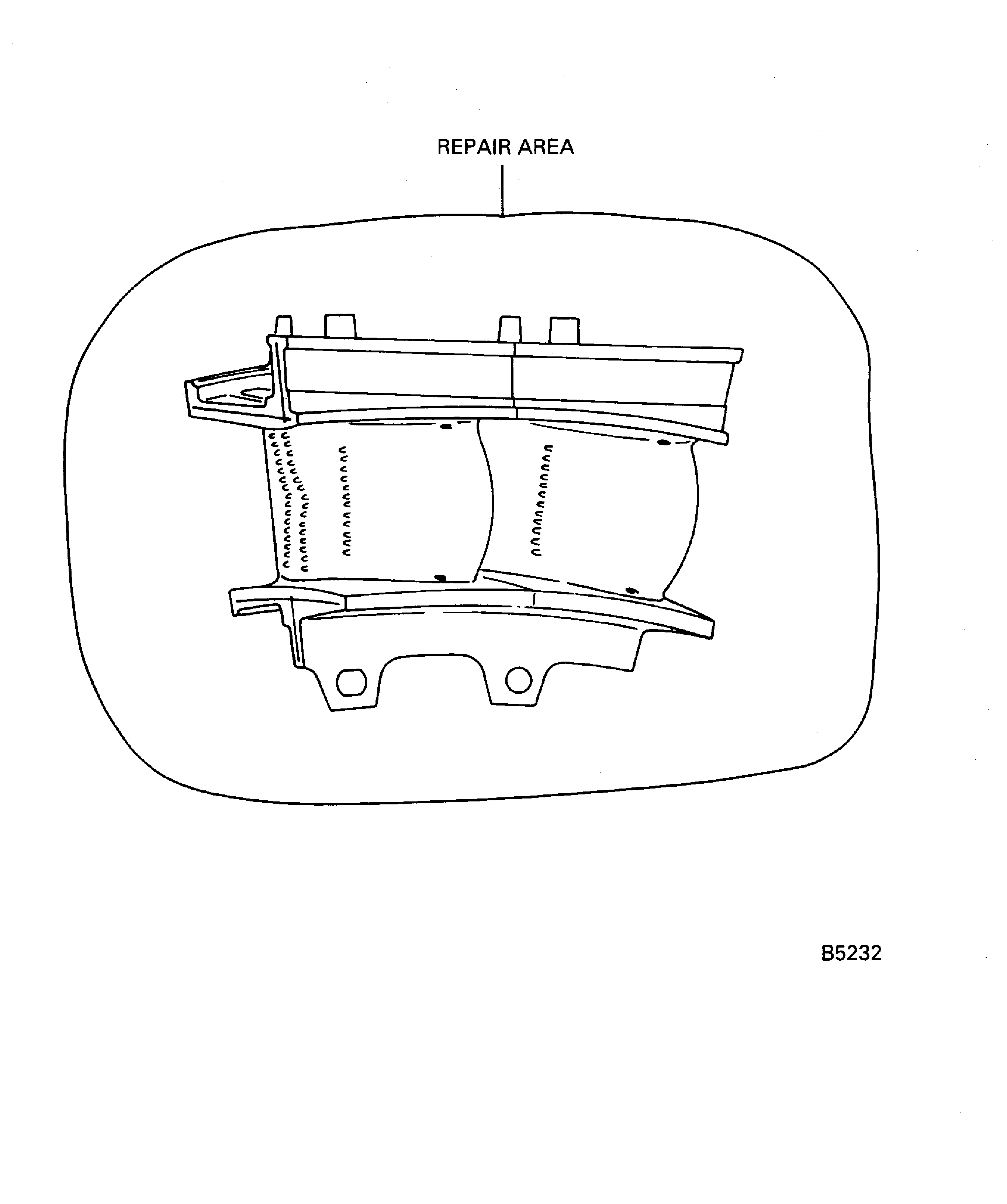 Stage 1 HPT vane cluster assembly repair area