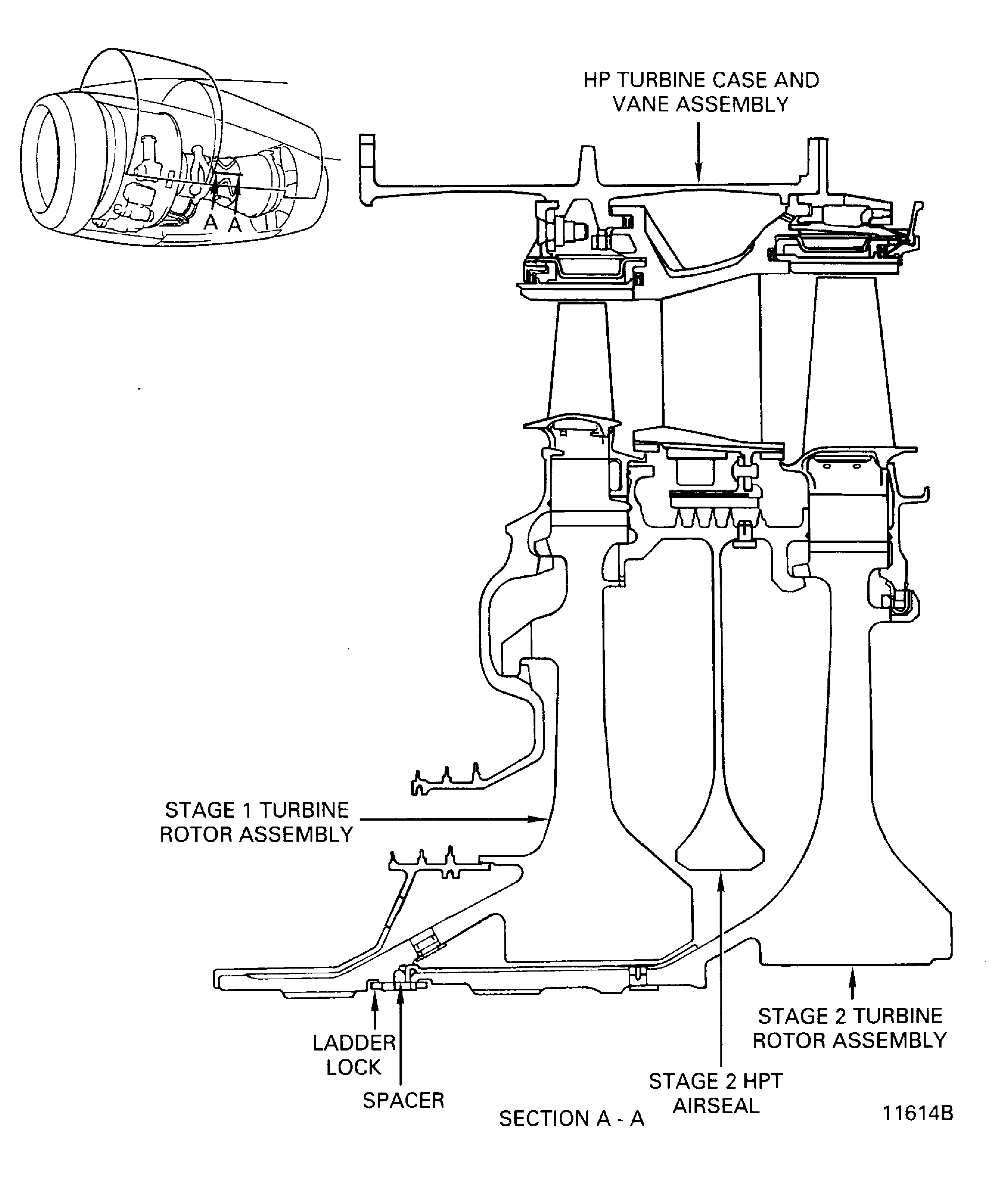 HP turbine rotor and stator assembly