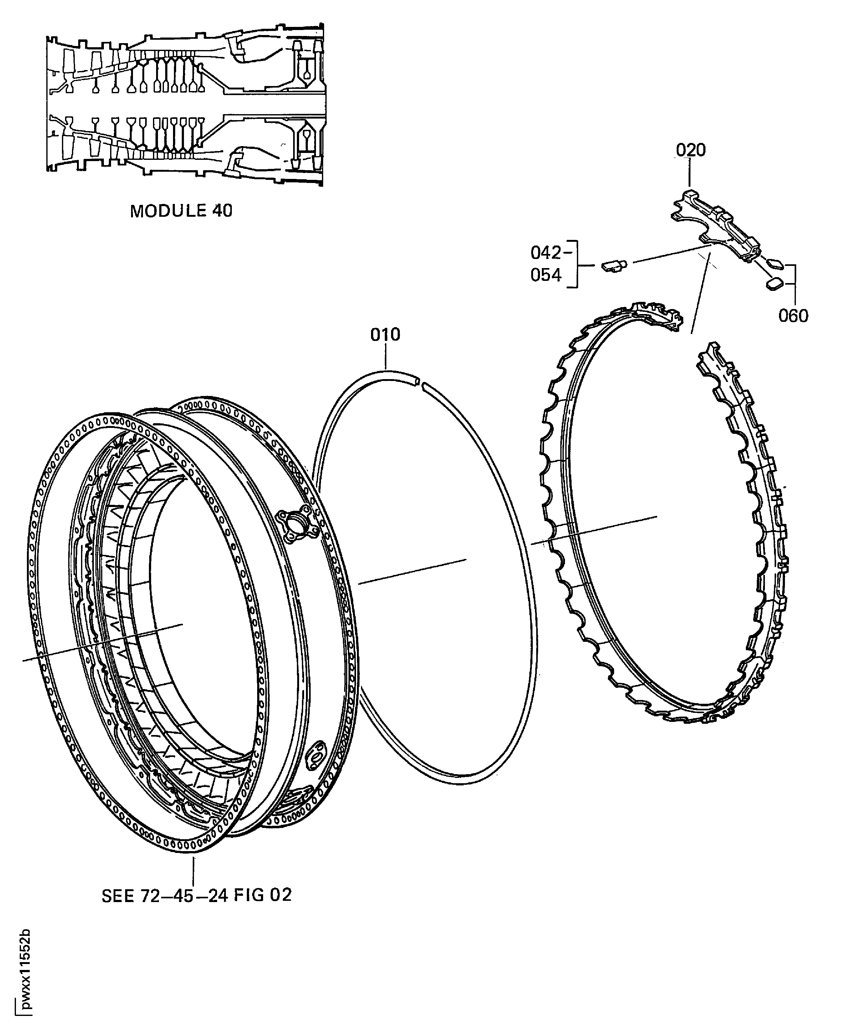 STAGE 2 HPT DUCT SUPPORT
