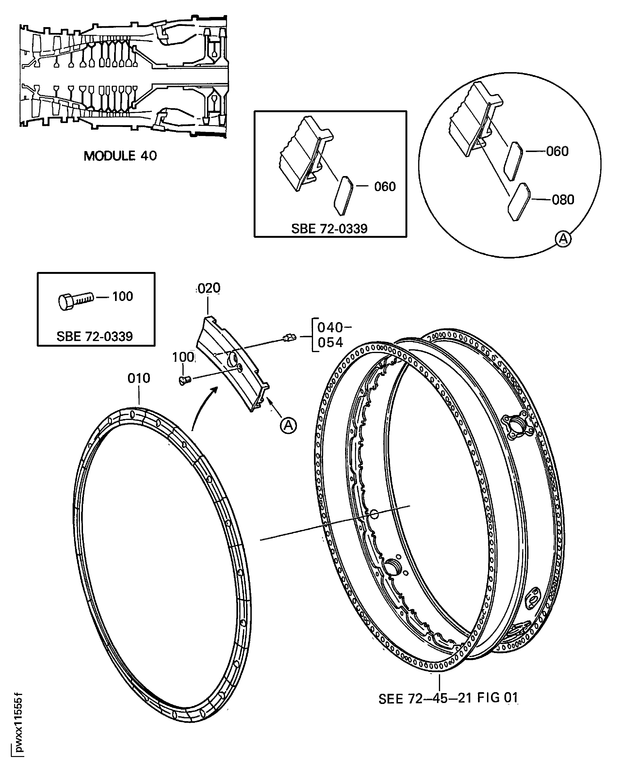 STAGE 1 HPT DUCT SUPPORT SET