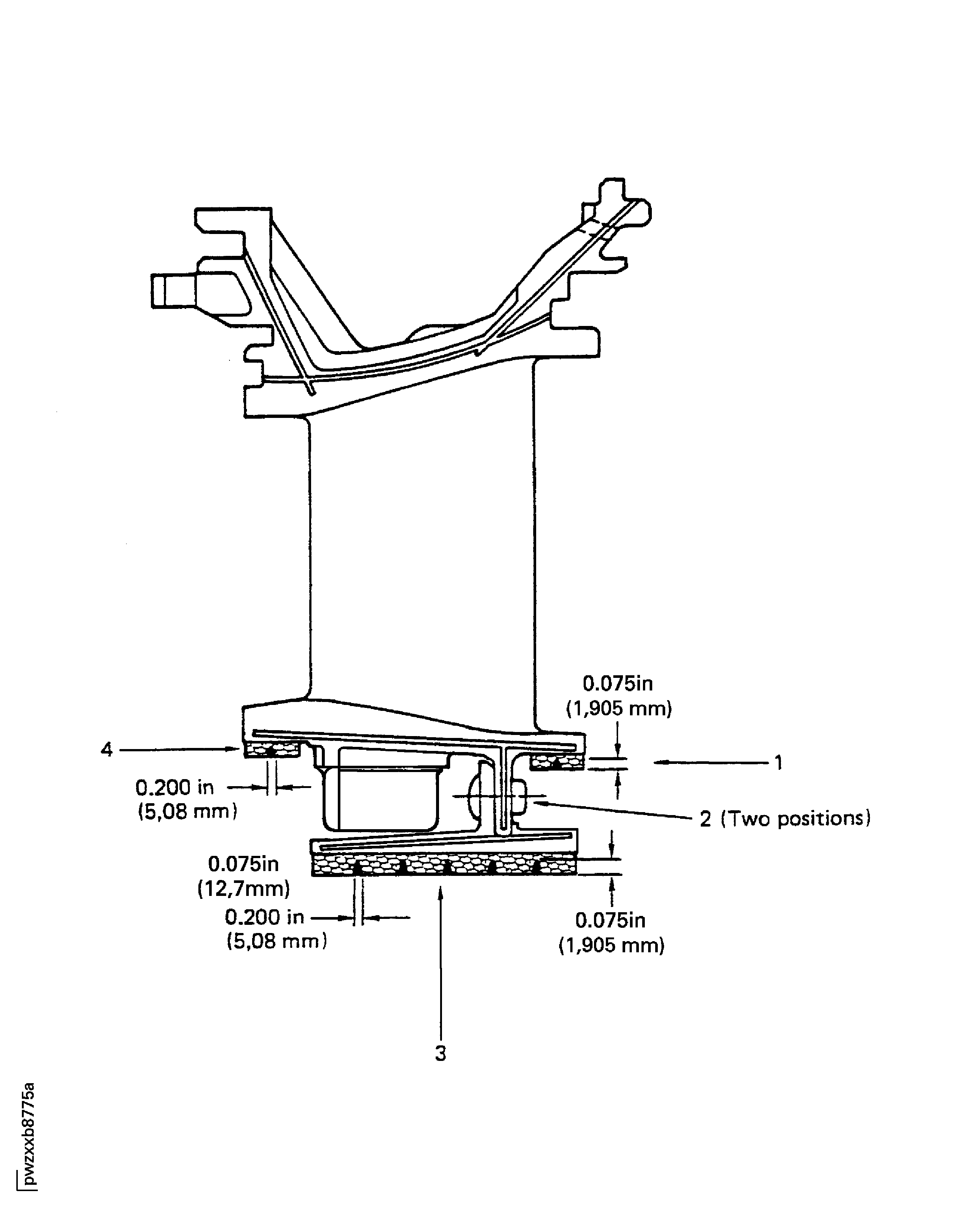 Stage 2 HPT Ring Segment and Vane Cluster Honeycomb Inspection Locations