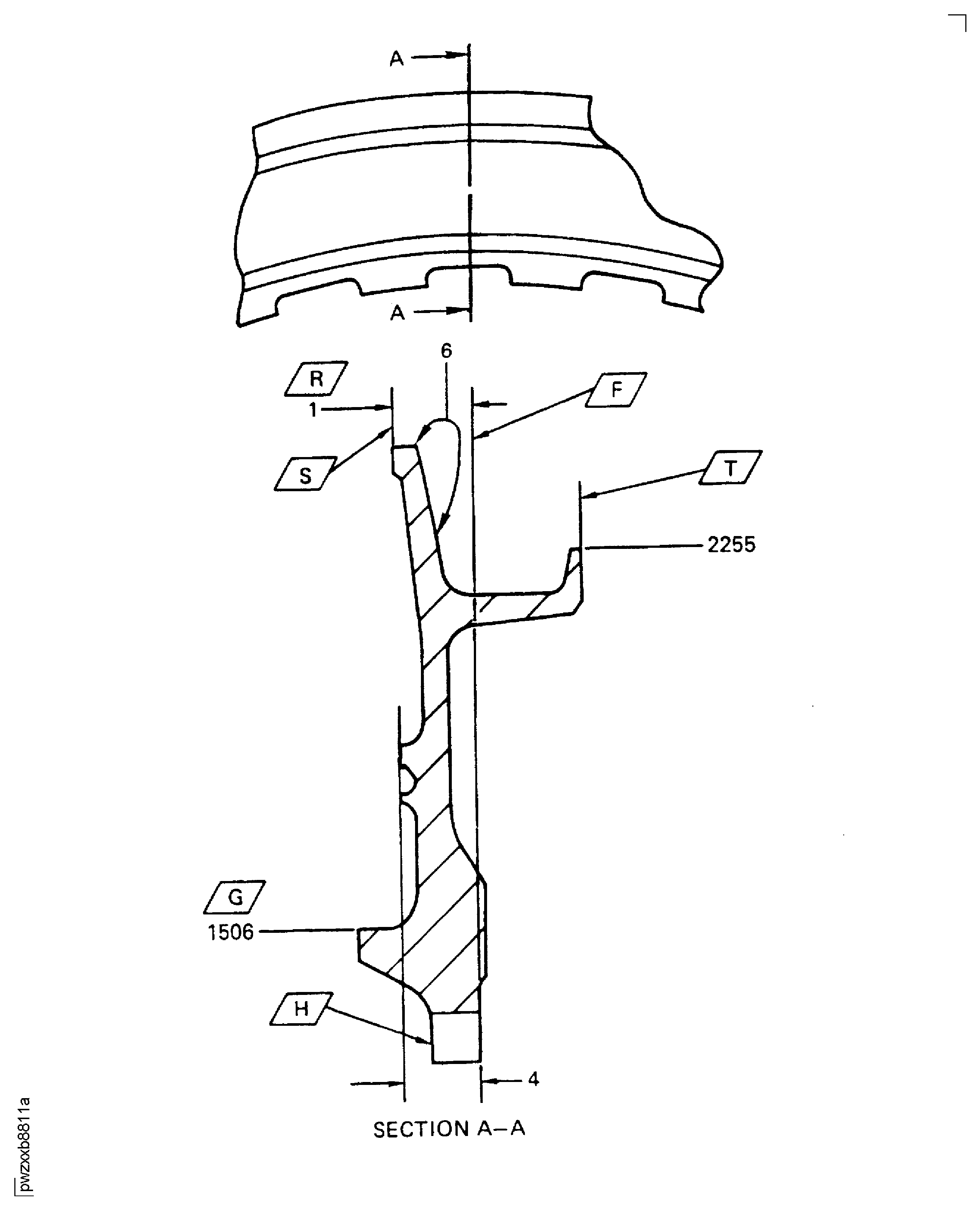 Stage 2 HPT Blade Retaining Plate Inspection Locations
