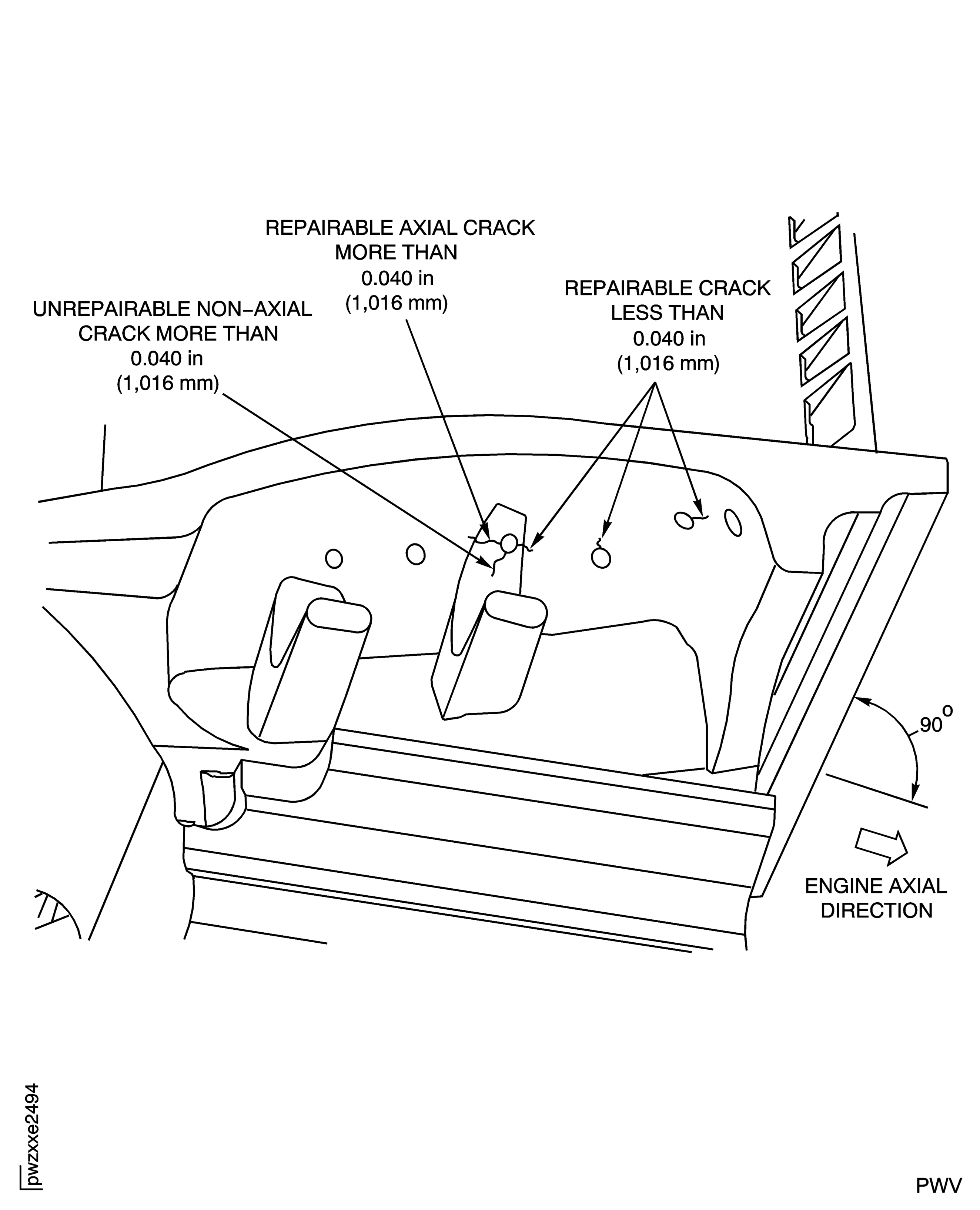 Stage 1 HPT Blade Crack Inspection