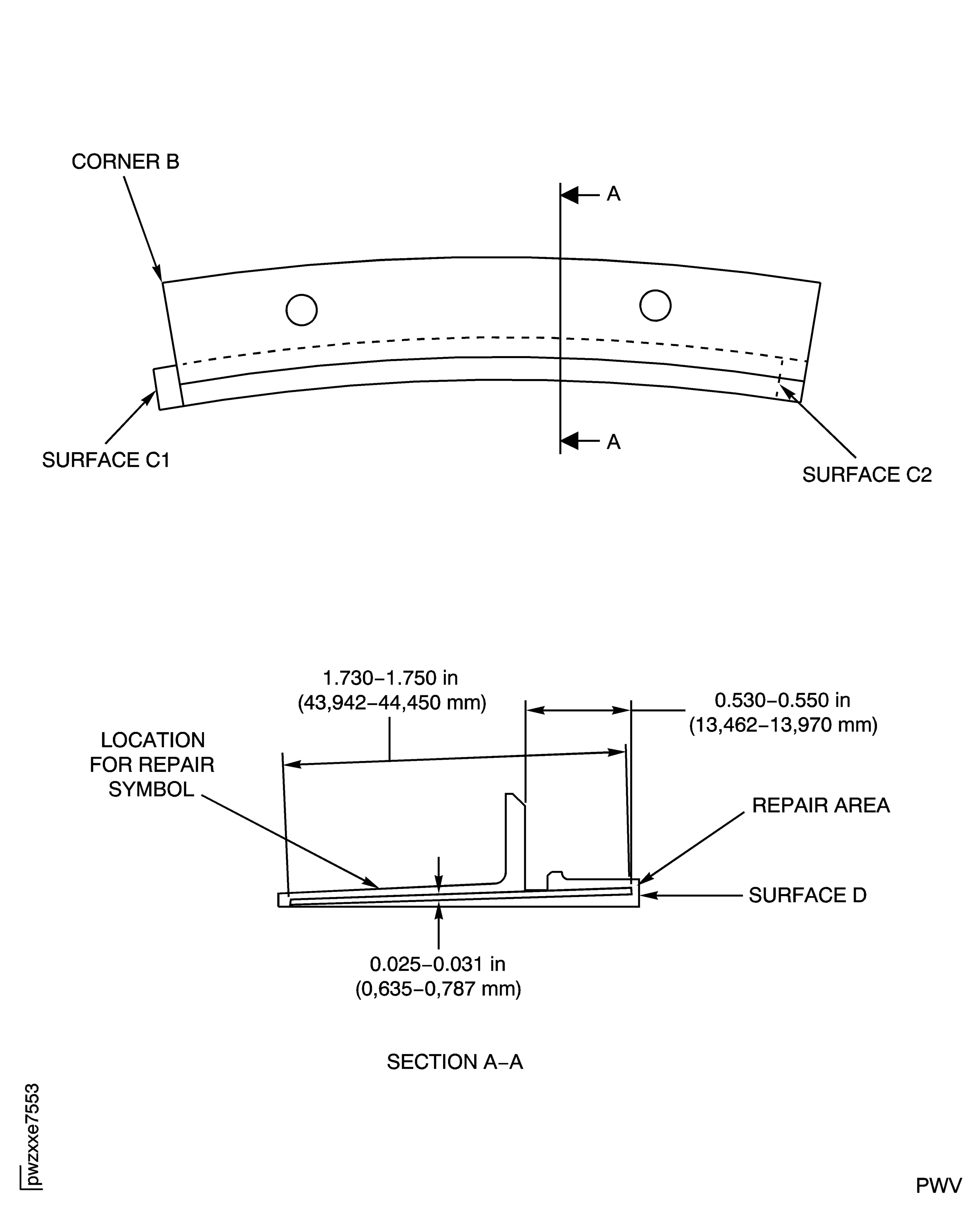 Repair Details and Dimensions