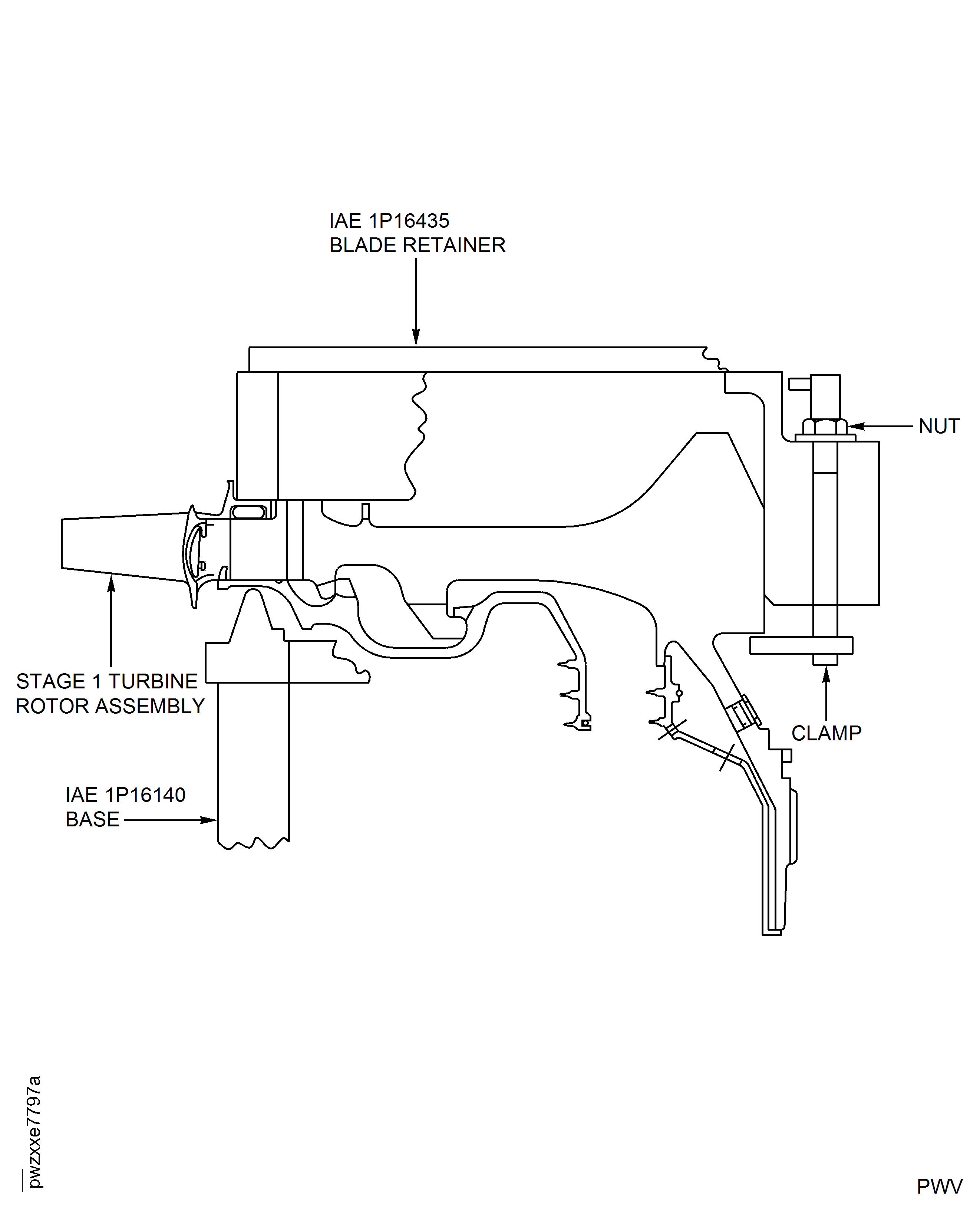Remove The IAE 1P16435 Blade Retainer