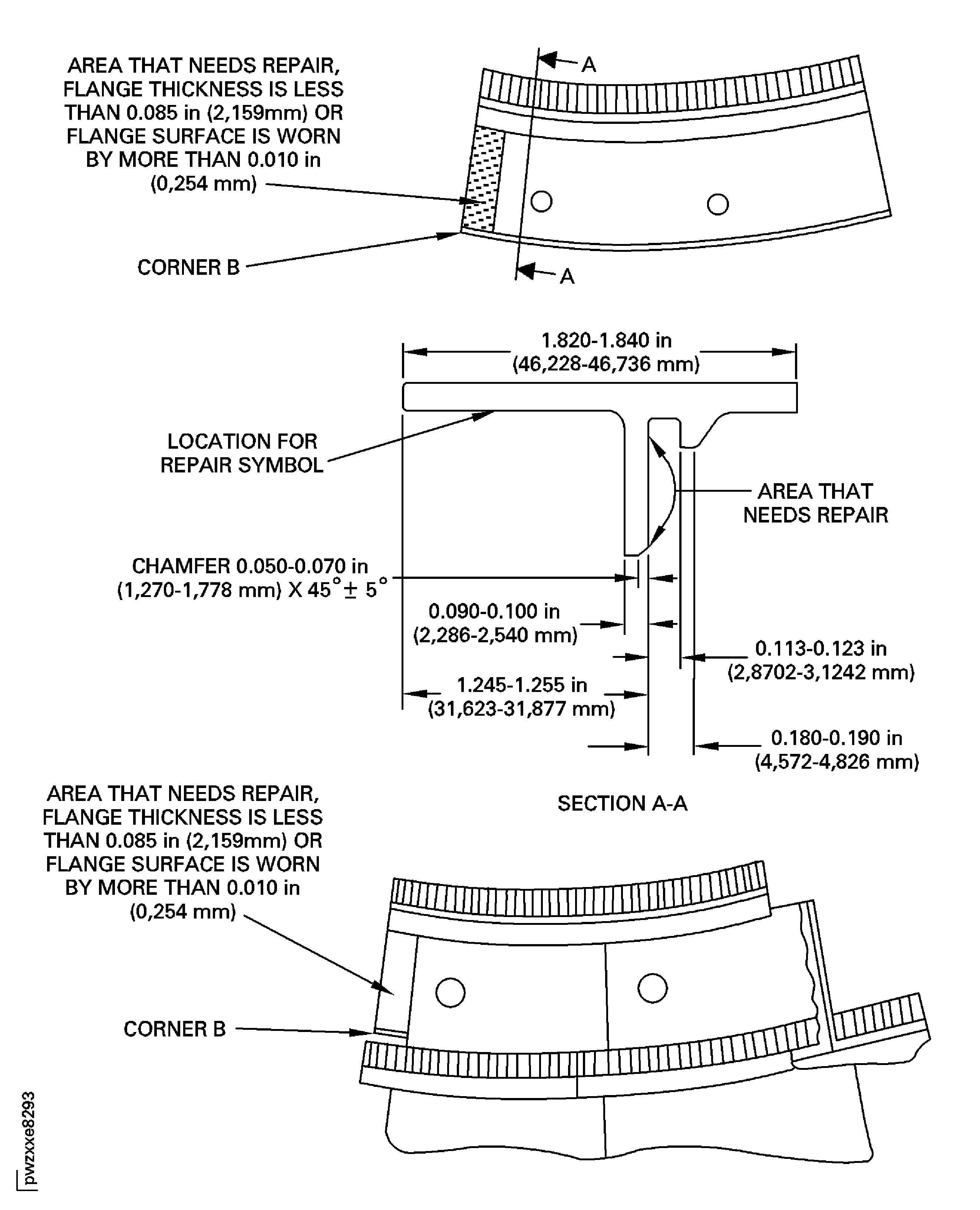 Repair Details and Dimensions (PN2A1106-01 and 2A3431-01)