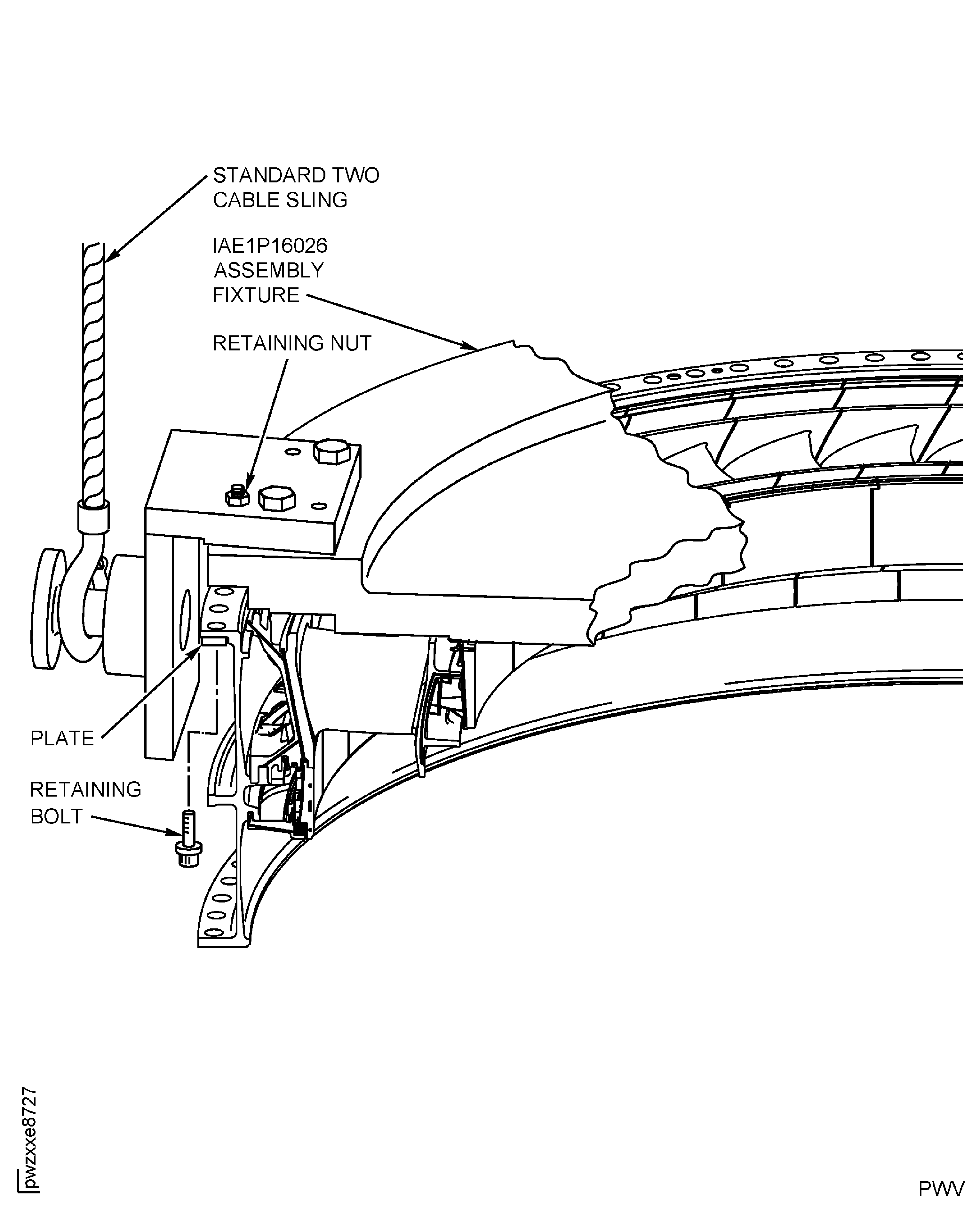 Remove the IAE 1P16026 Assembly Fixture