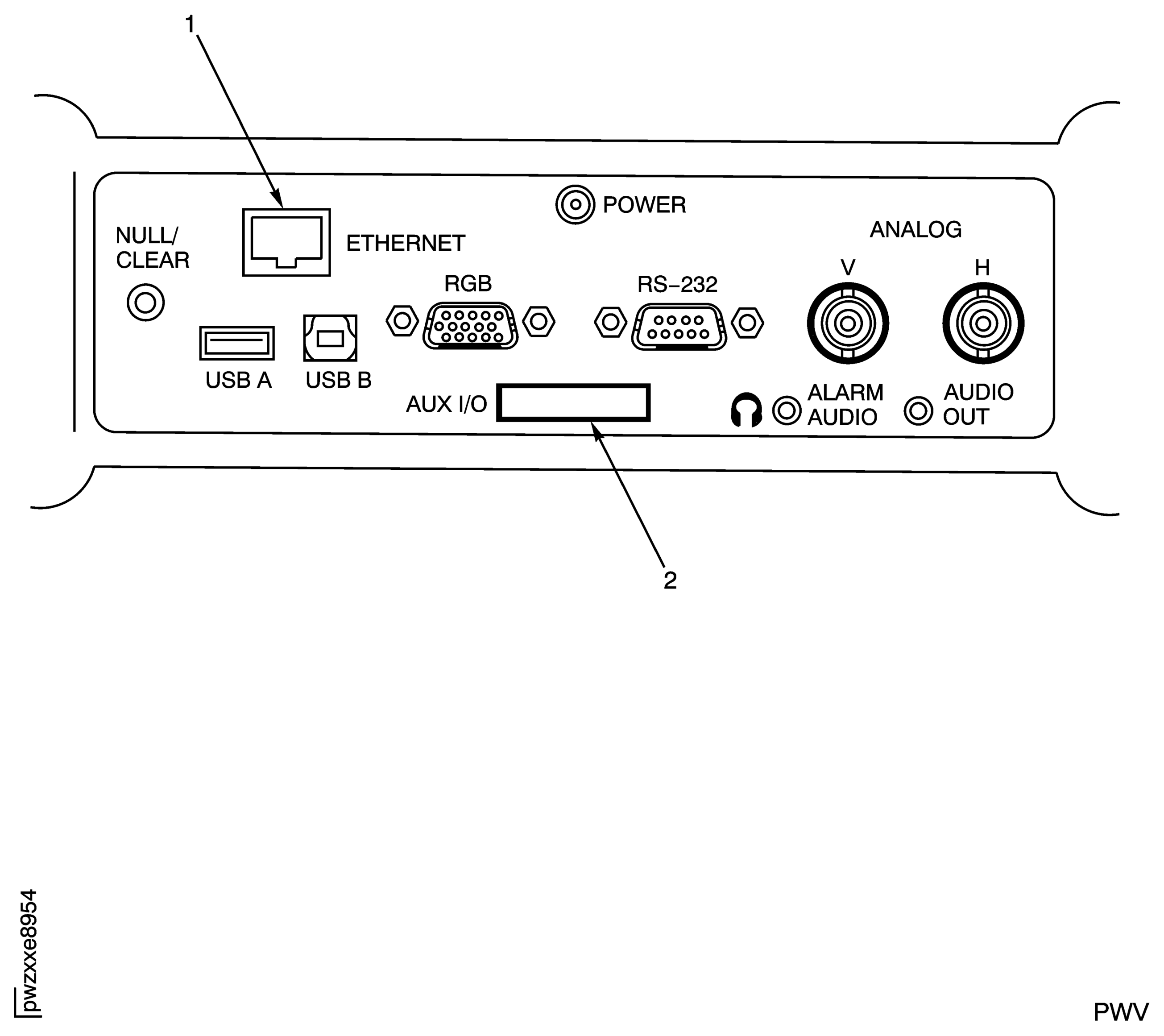 IAE 2P16593 US-454A Connections to IAE 2P16594 Computer and IAE 2P16592 Multiplexer