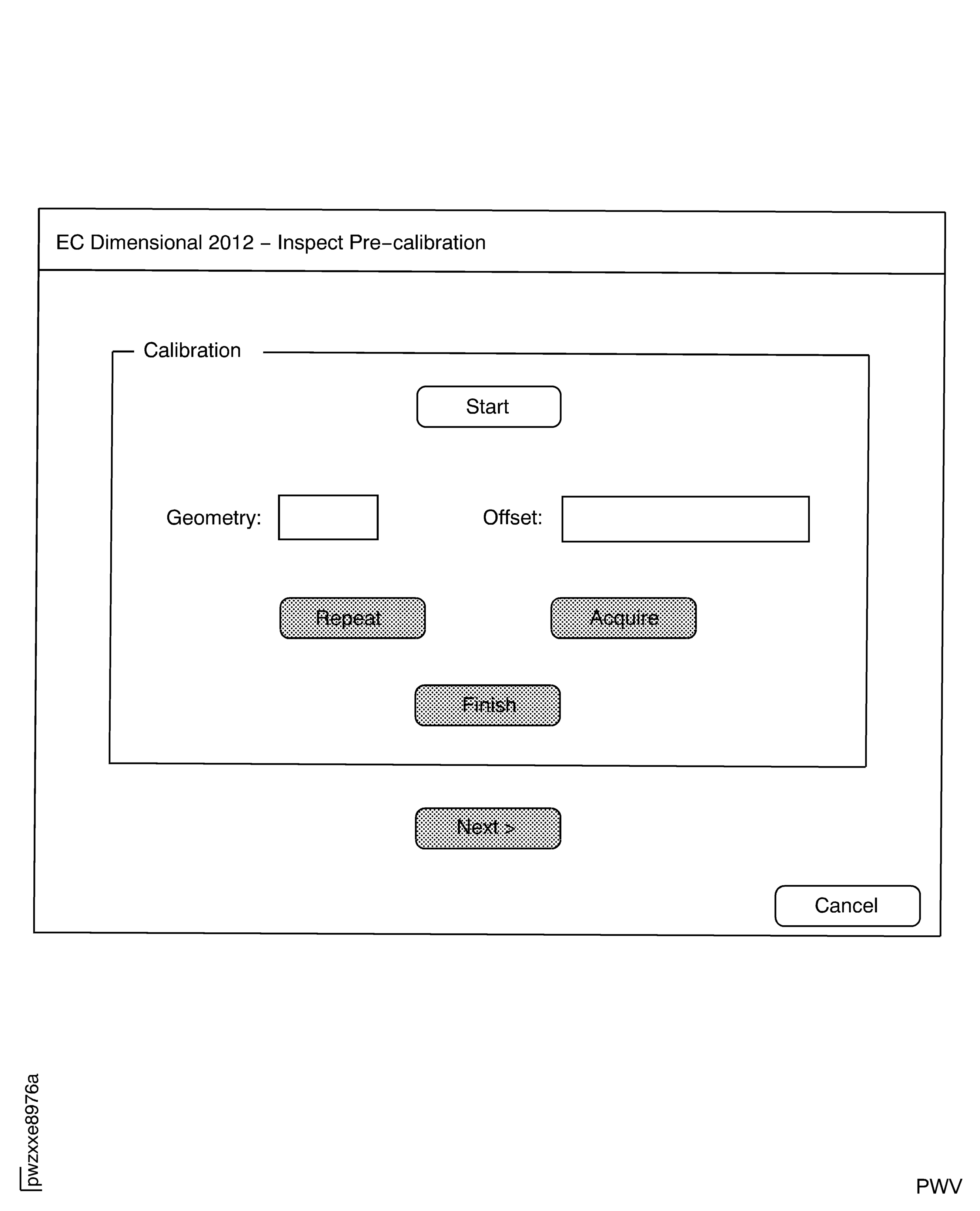 Display for Start-up of Inspection Pre-Calibration