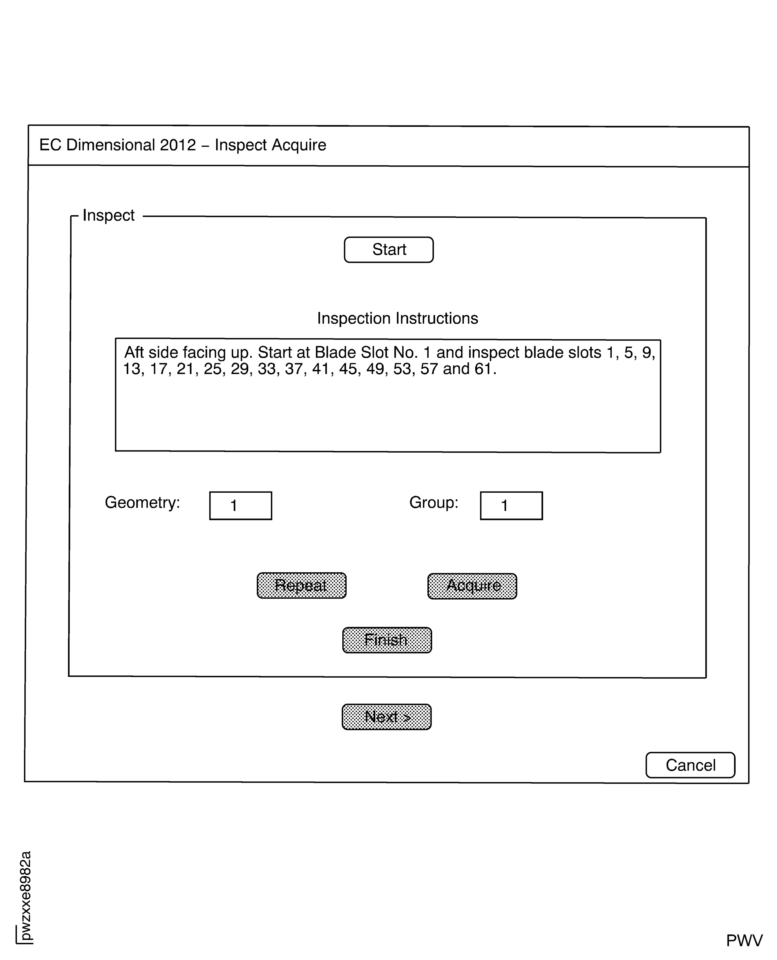 Start-up Screen for Inspection
