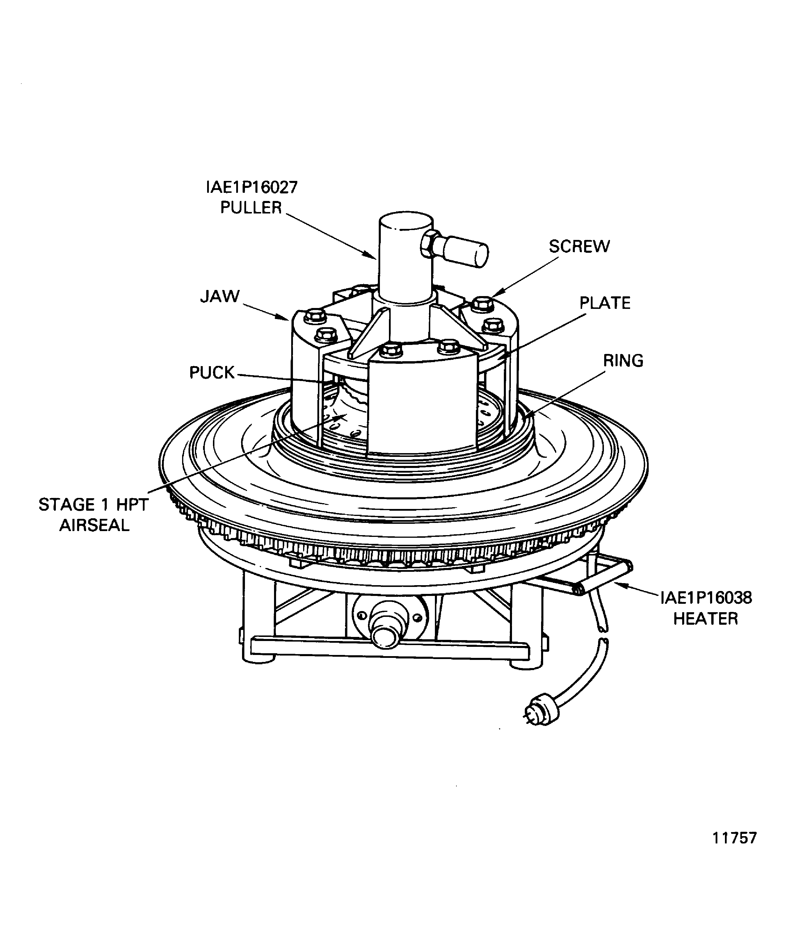 Remove the Stage 1 HPT Airseal (Inner)
