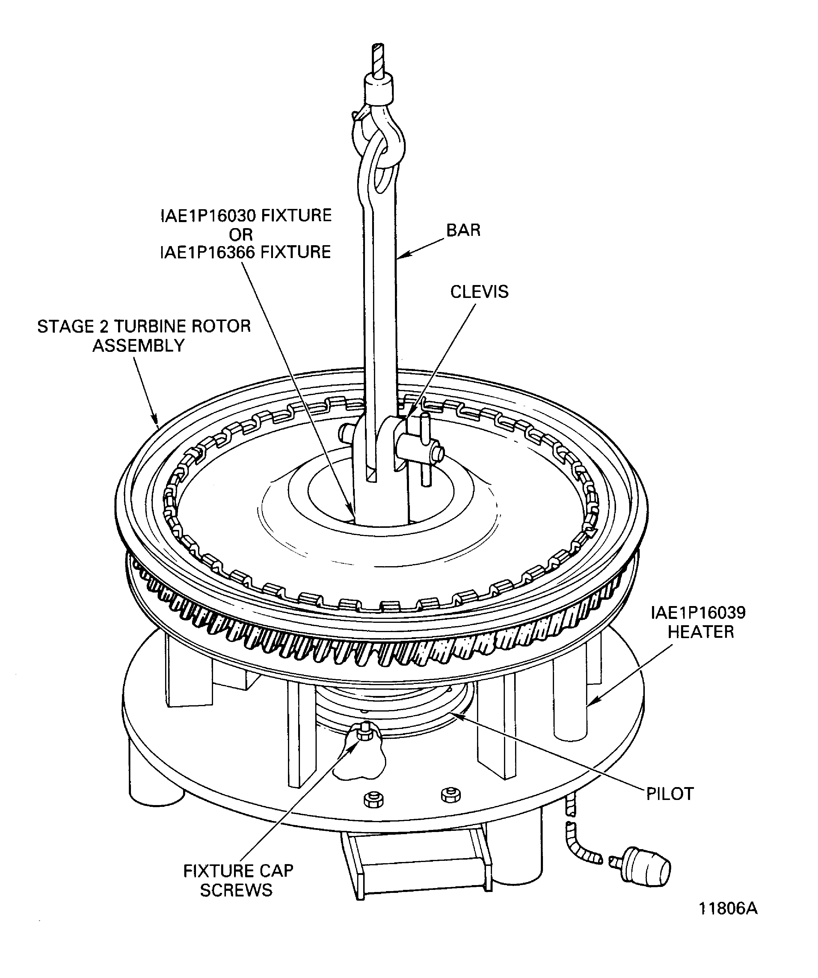 Remove the Stage 2 Turbine Rotor Assembly from the IAE 1P16039 Heater