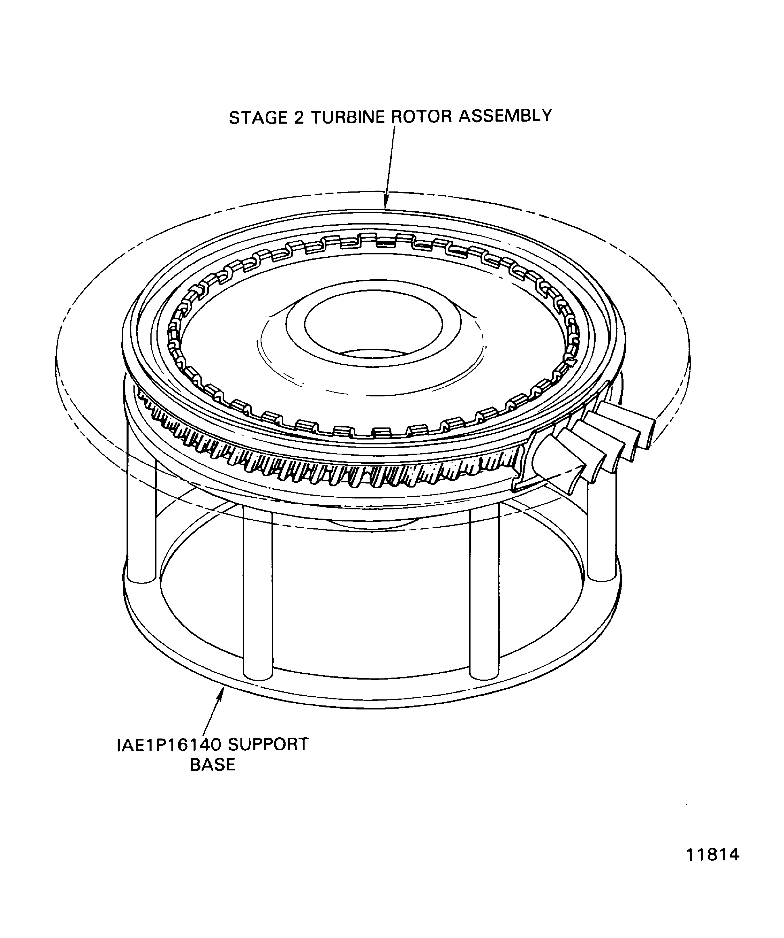 The stage 2 Turbine Rotor Assembly in the IAE 1P16140 Base