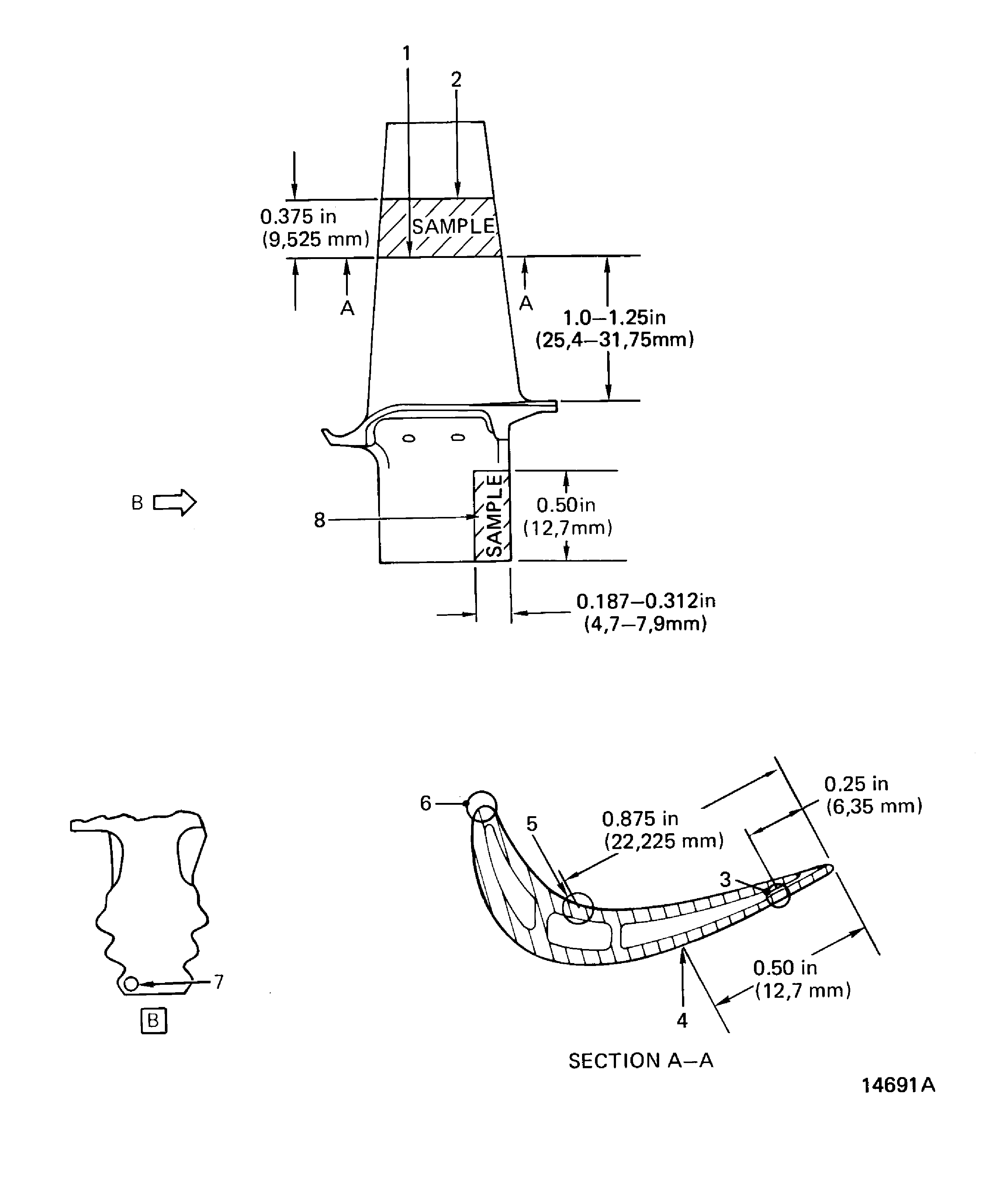 Stage 2 HPT Blade Metal Temperature Analysis Locations