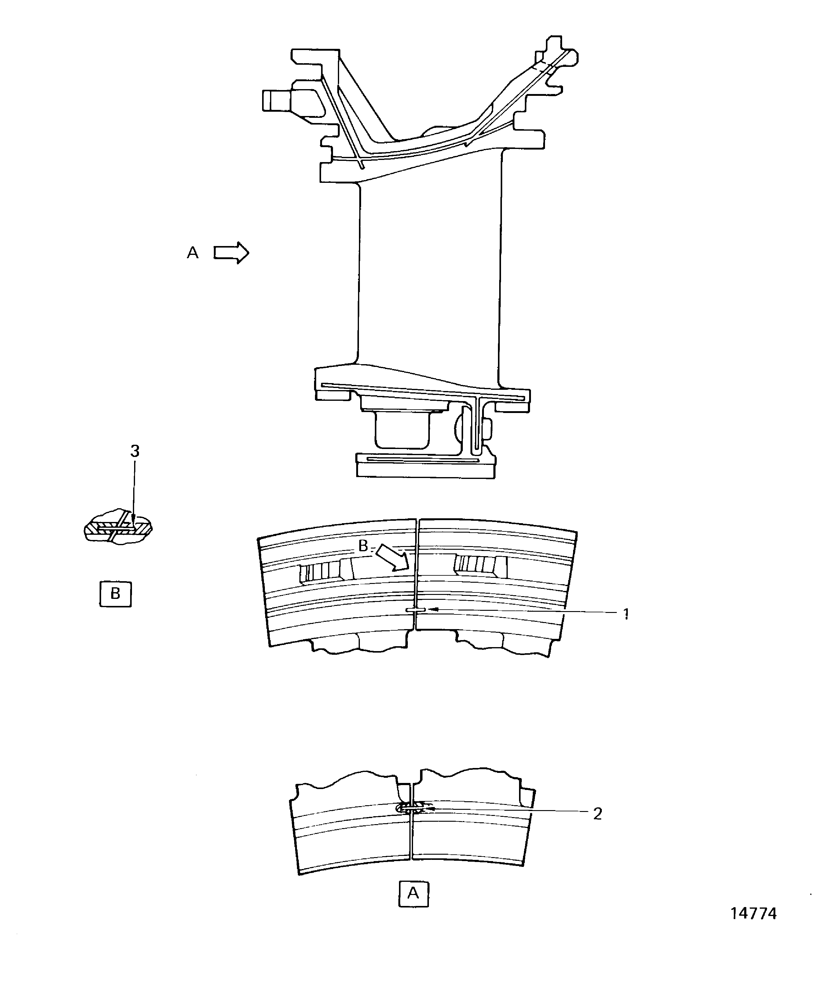 Stage 2 HPT Ring Segment and Vane Cluster Feather Seals Inspection Locations