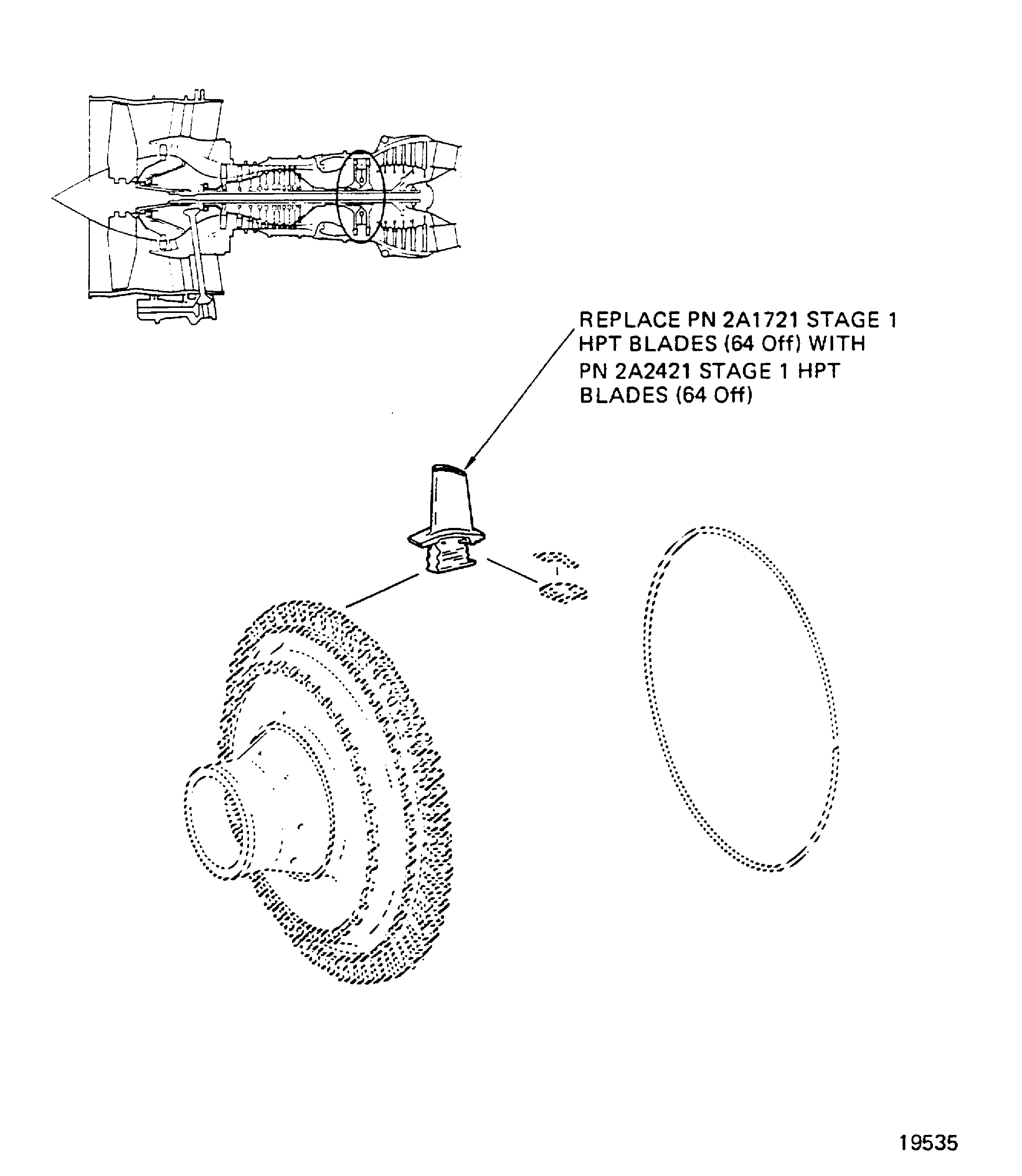 Rework of the stage 1 HPT blades