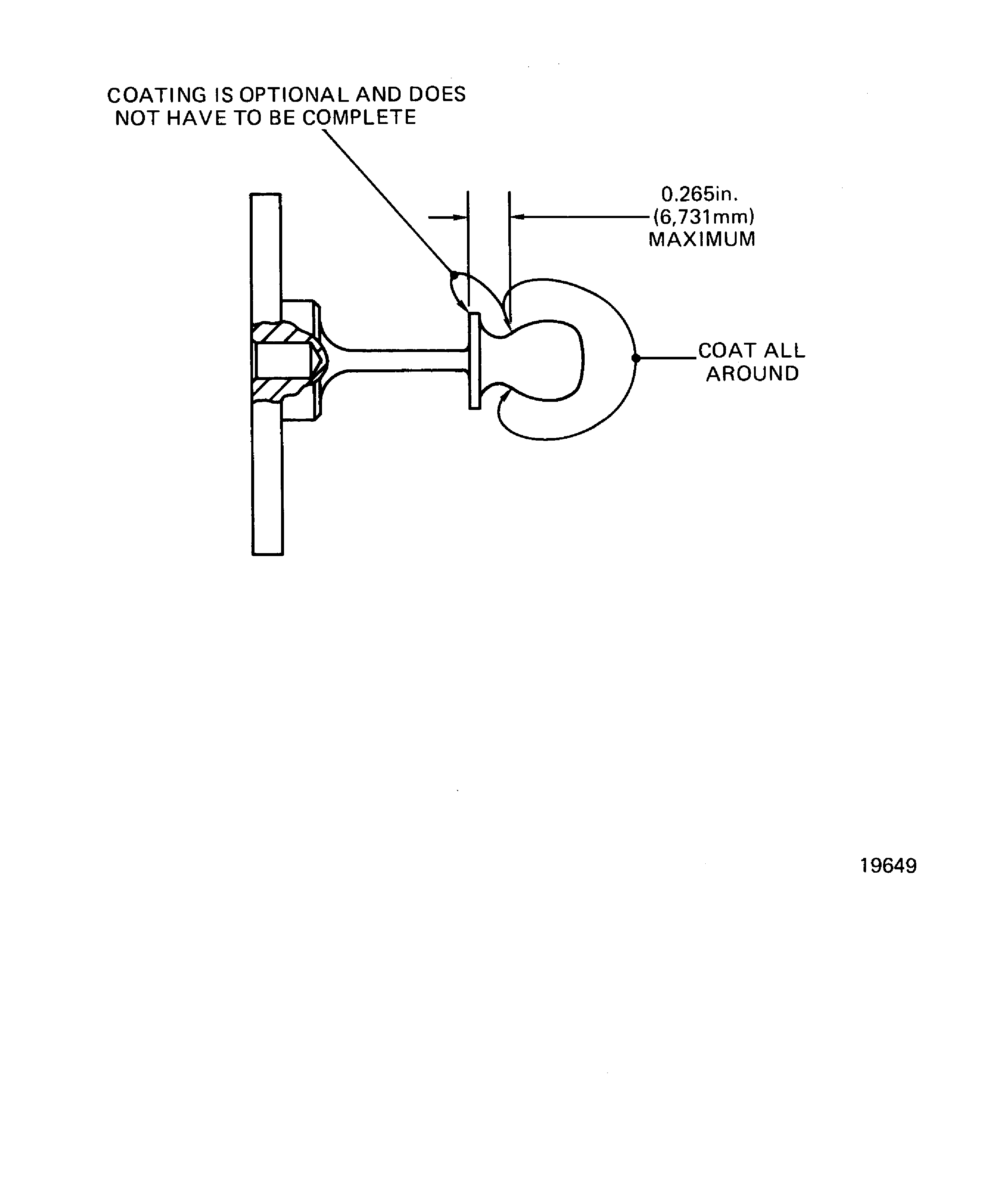 Instrumentation Plug Coating Repair Areas