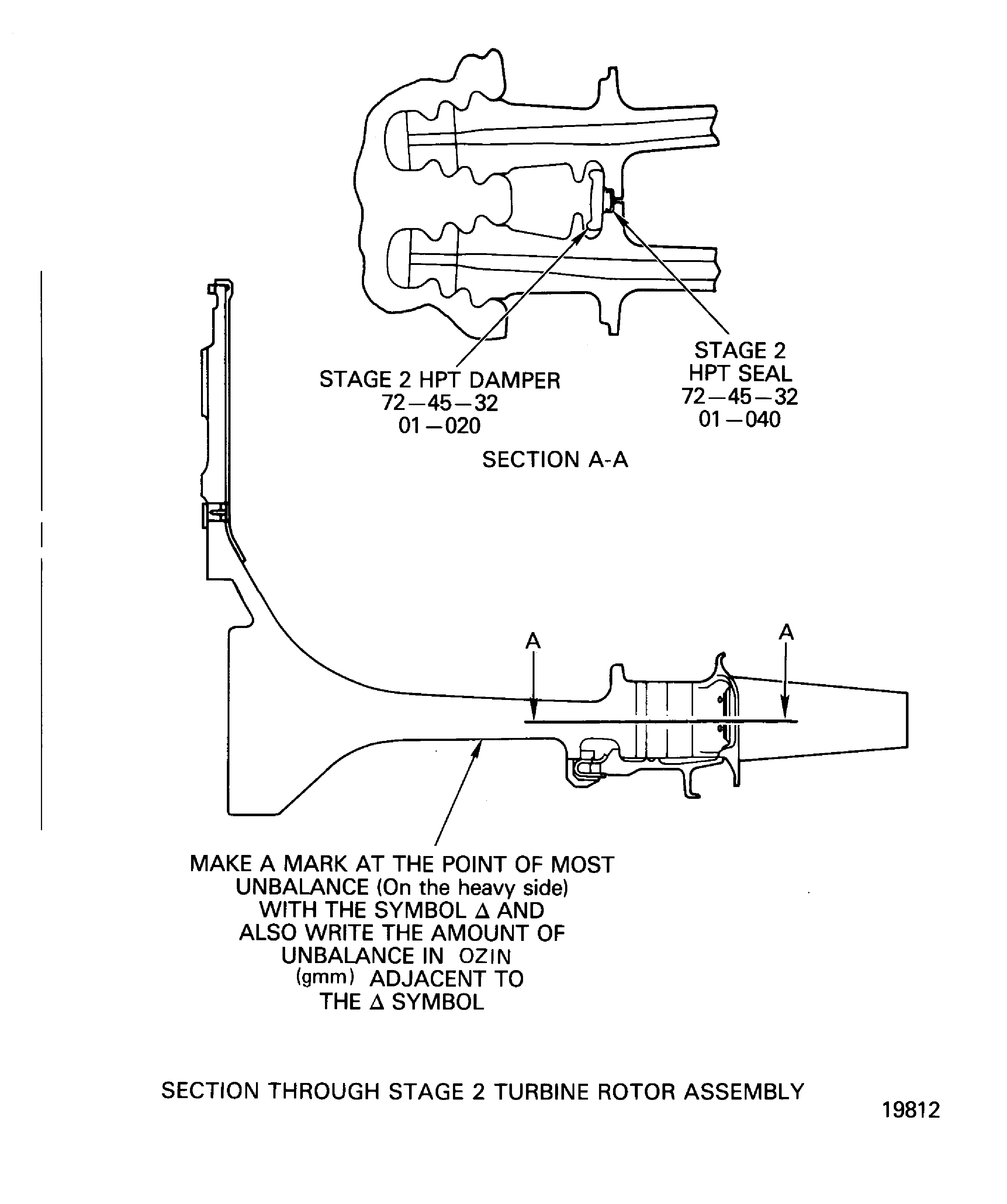 Install the Stage 1 HPT Seals and the Dampers and Make an Unbalance Mark