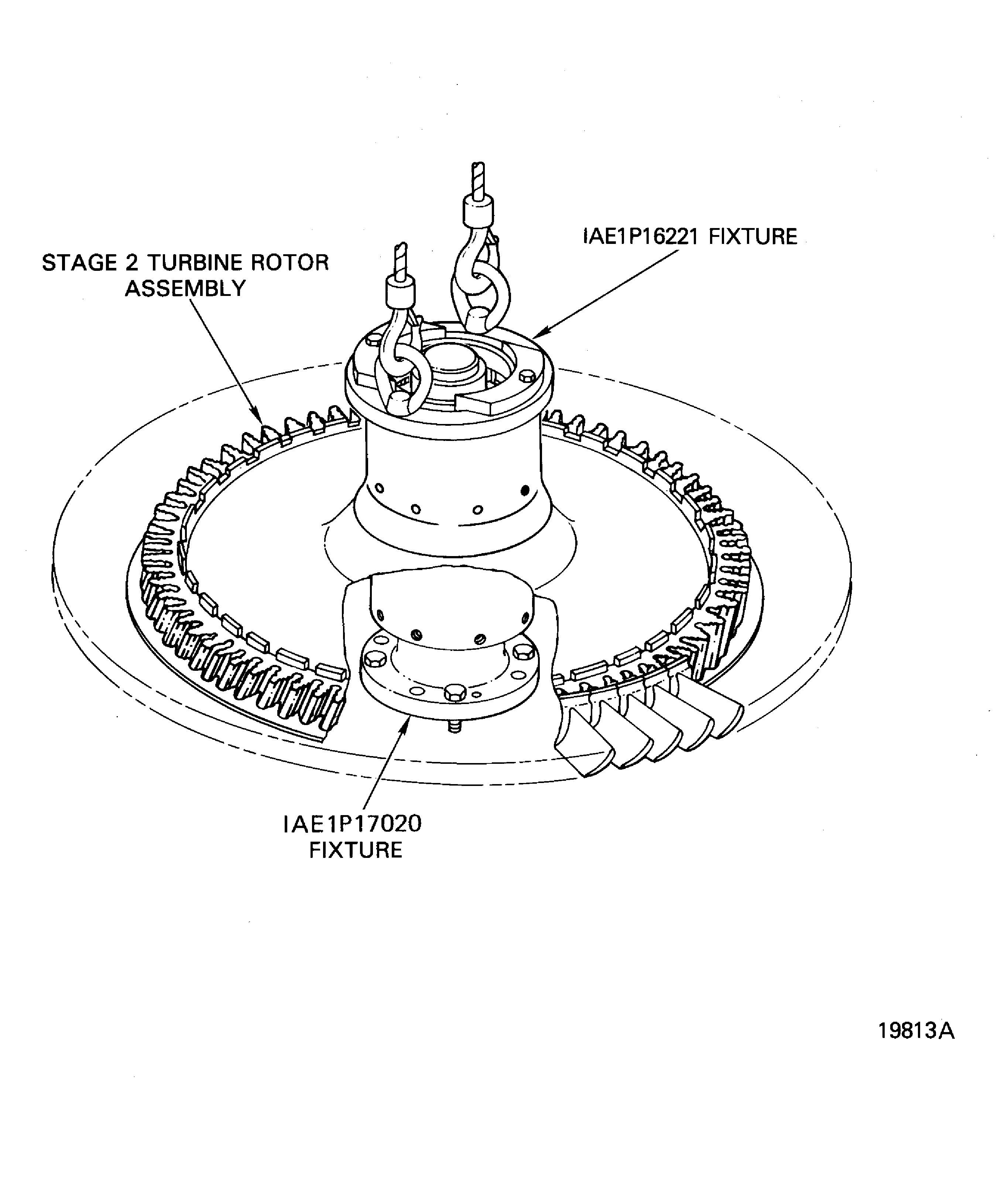 Remove the Stage 2 Turbine Rotor Assembly from the IAE 1P17020 Fixture