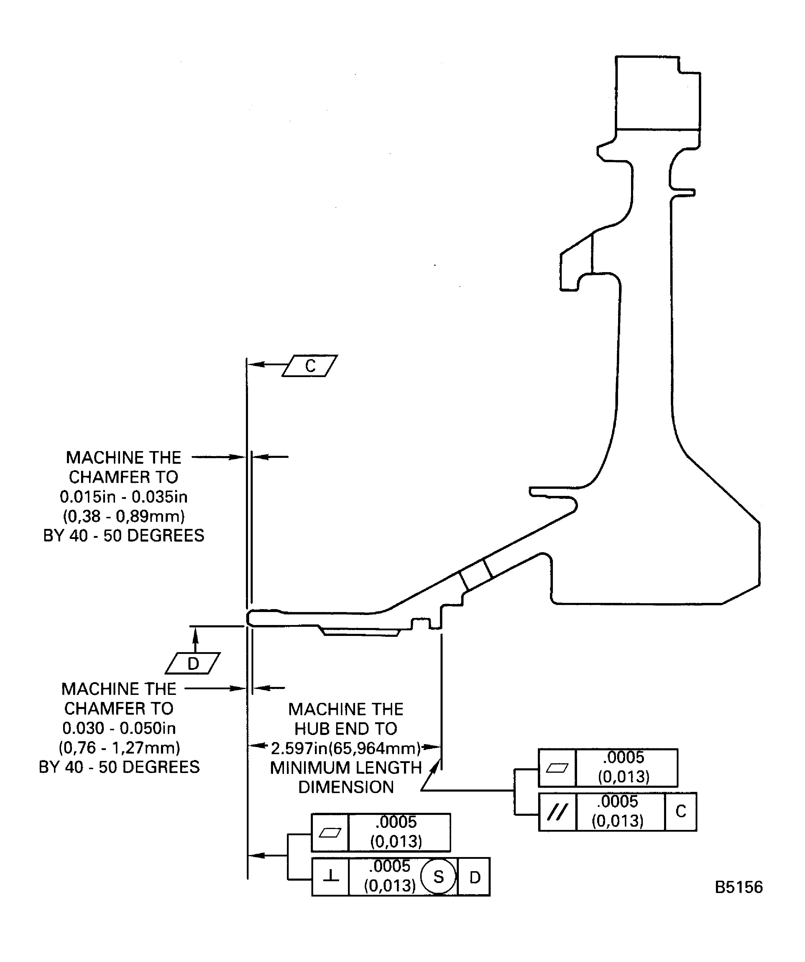 Stage 1 turbine hub machine repair areas