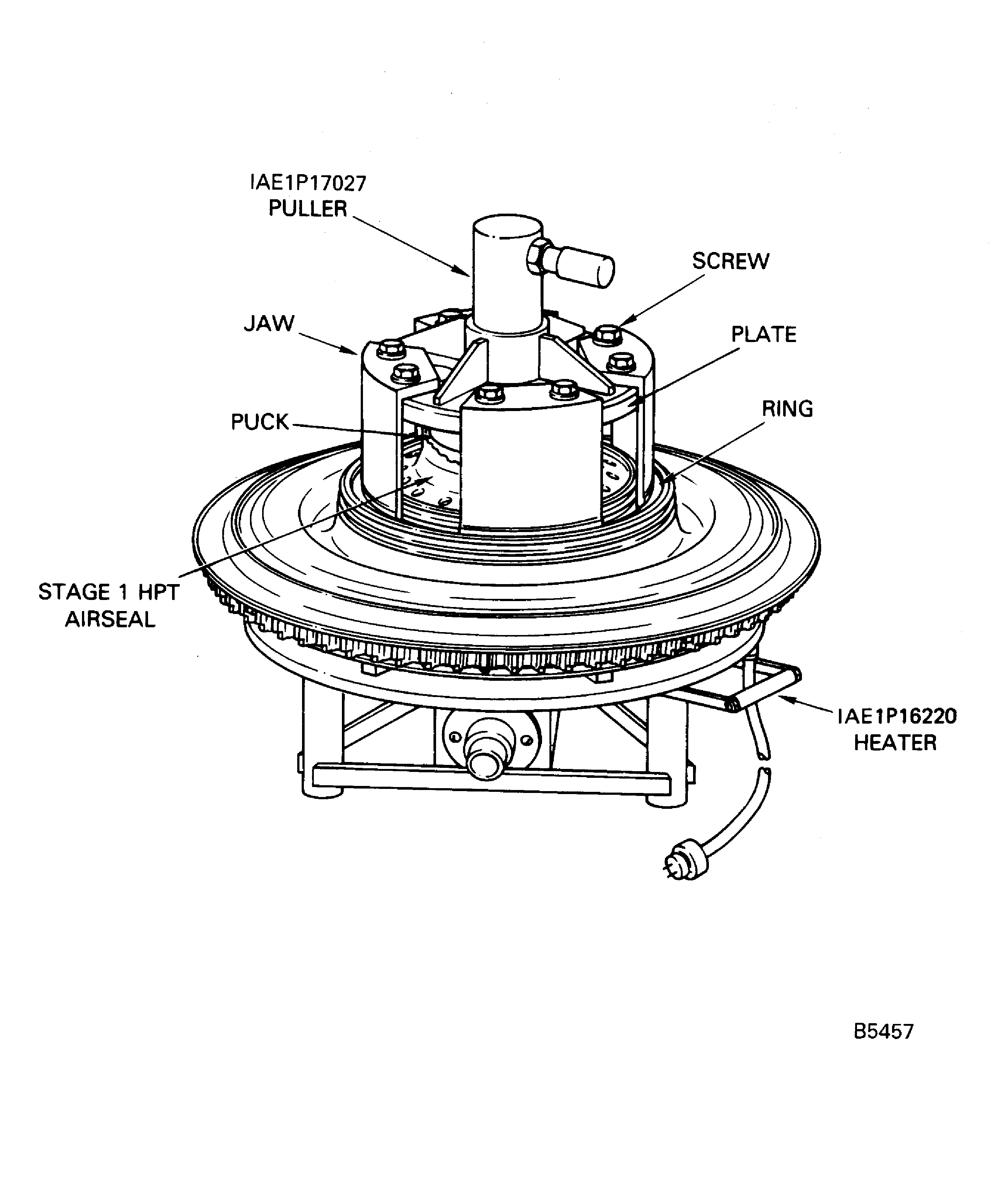 Remove the Stage 1 HPT Airseal (Inner)
