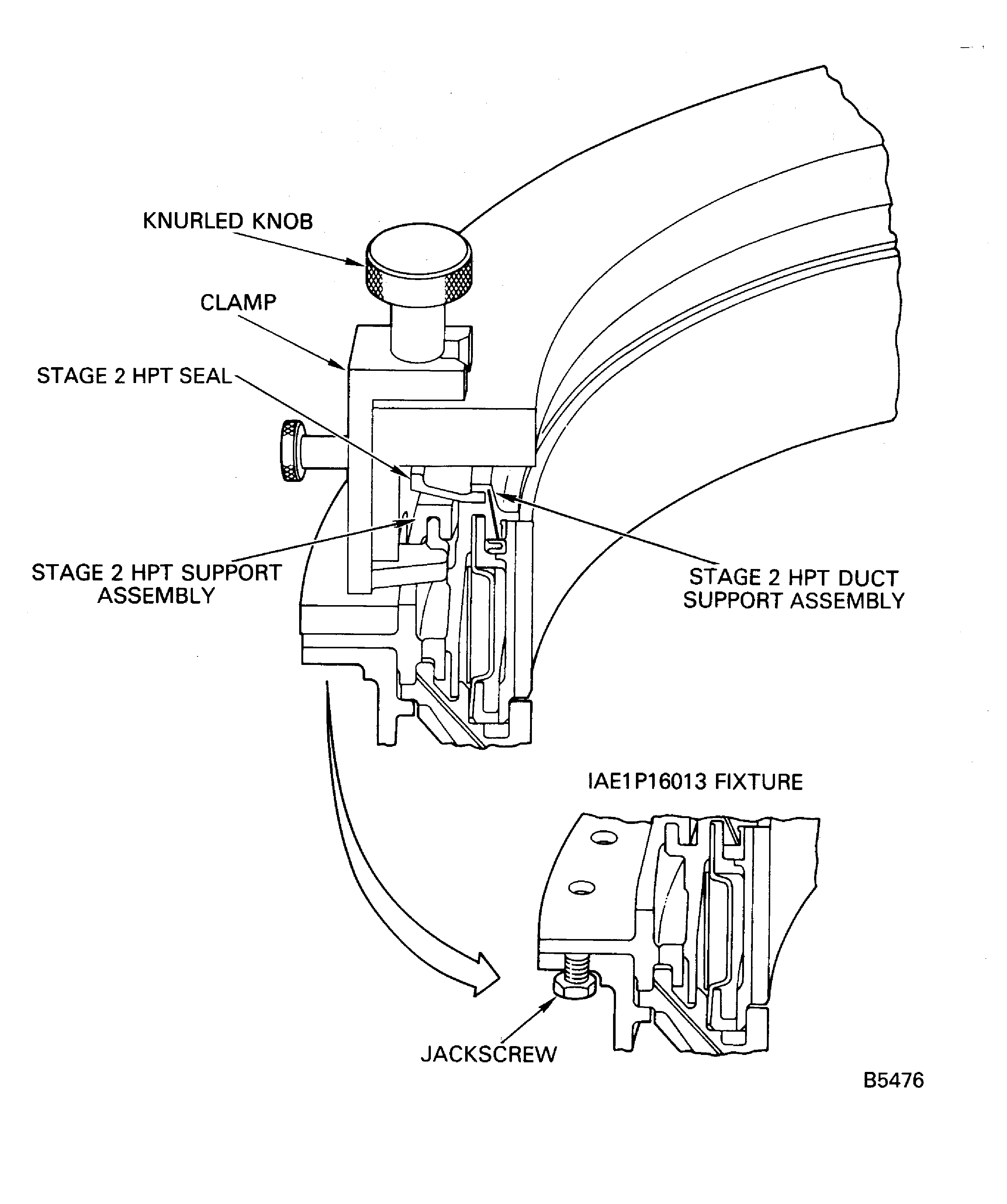 Remove the Assembled Stage 2 HPT Support Assembly, Stage 2 Duct Support Assemblies and Stage 2 HT Seal