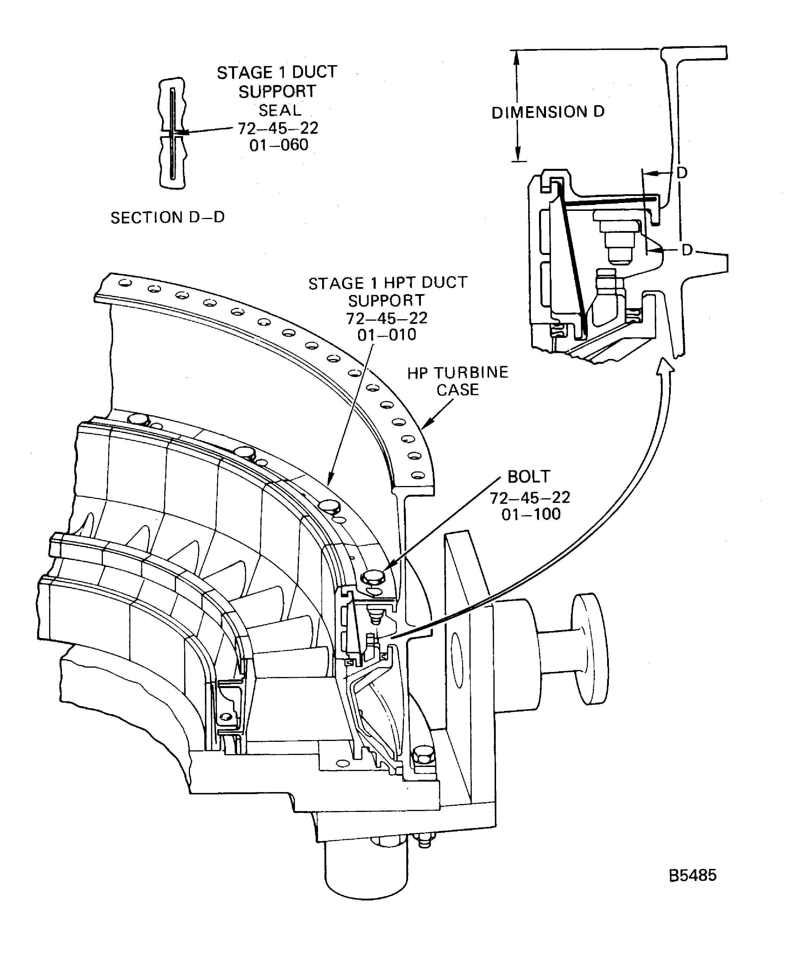 Install the Stage 1 HPT Duct Supports
