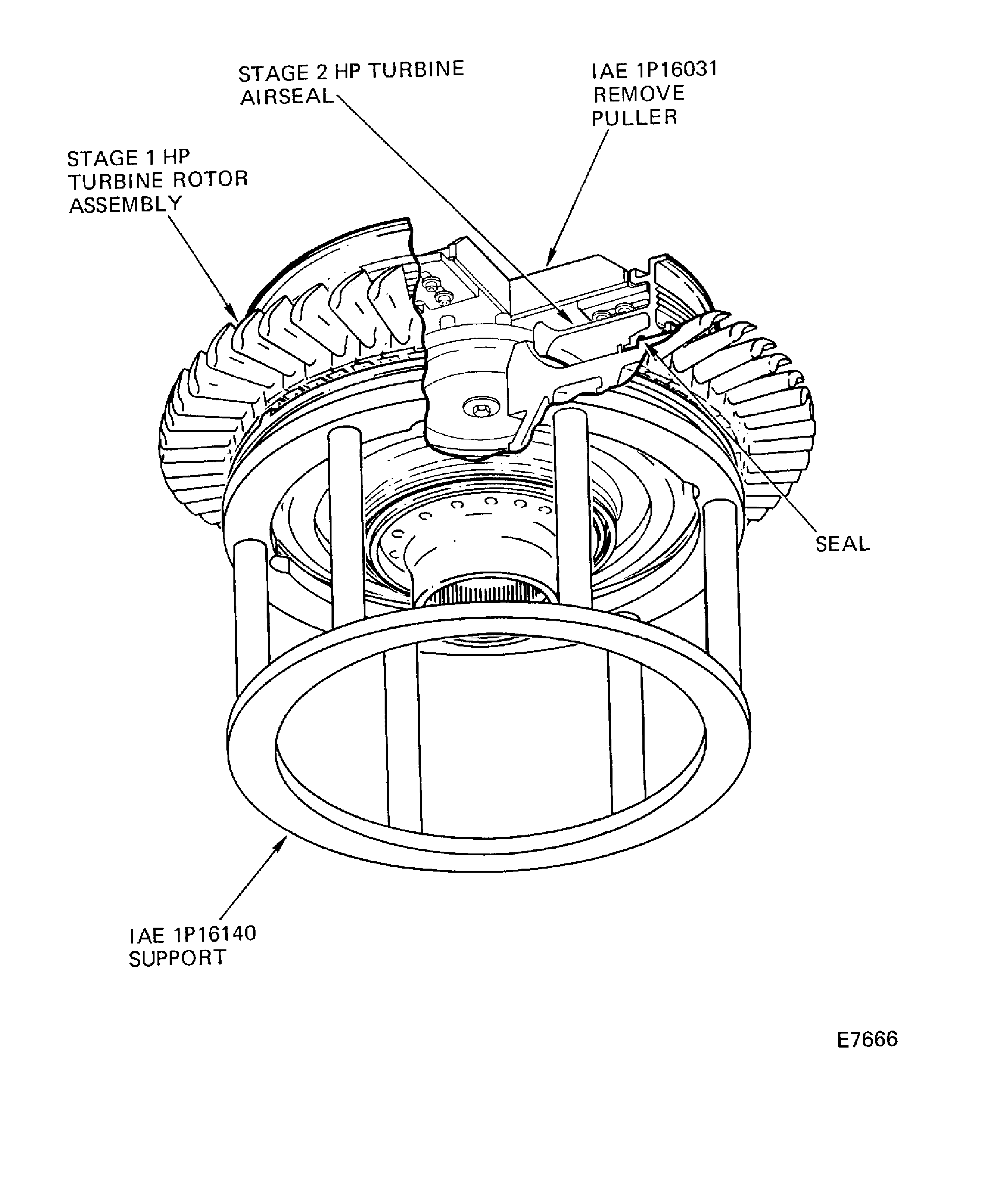 SBE 72-0158: Remove the stage 2 HP turbine airseal