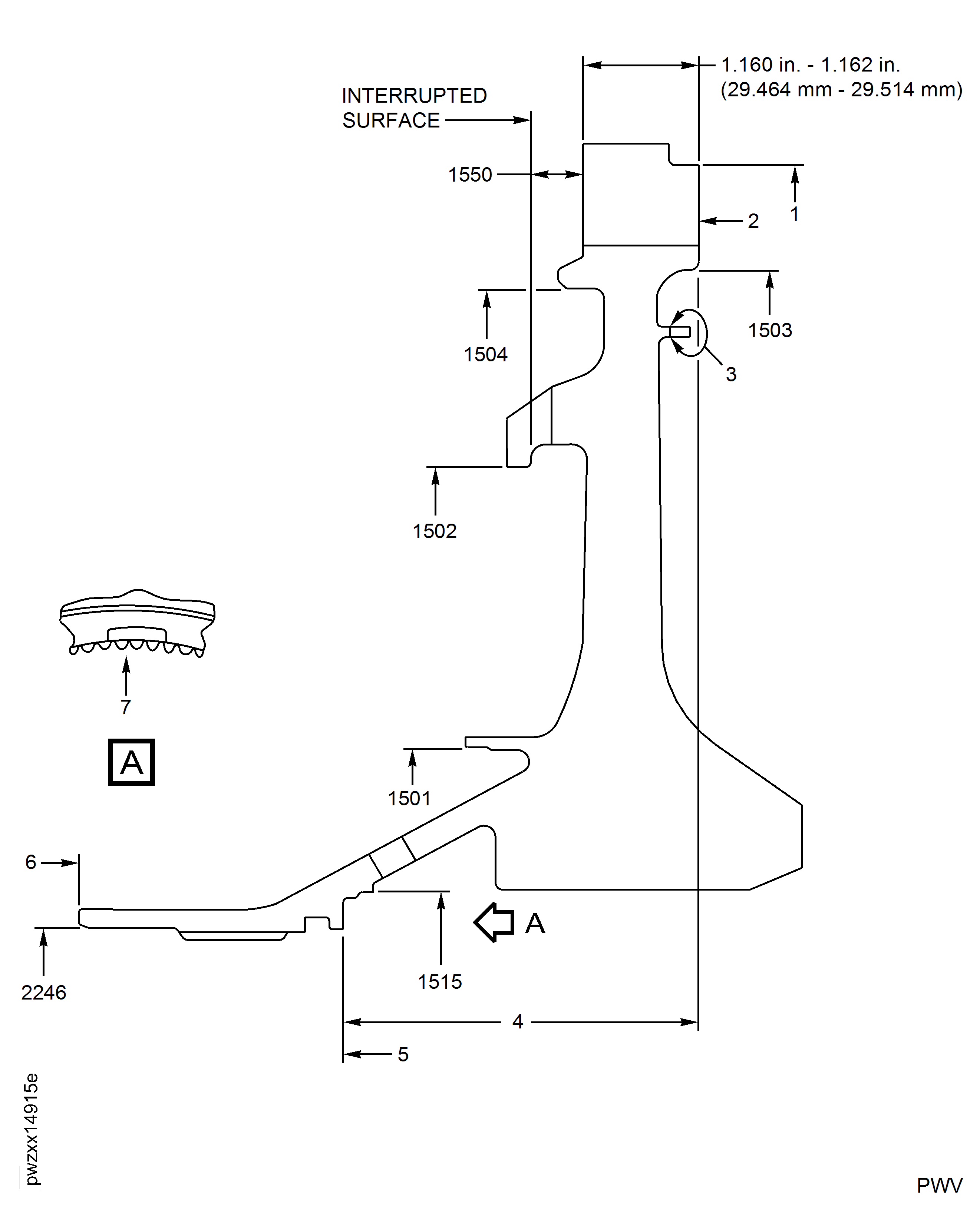 Stage 1 Turbine Hub Inspection Locations