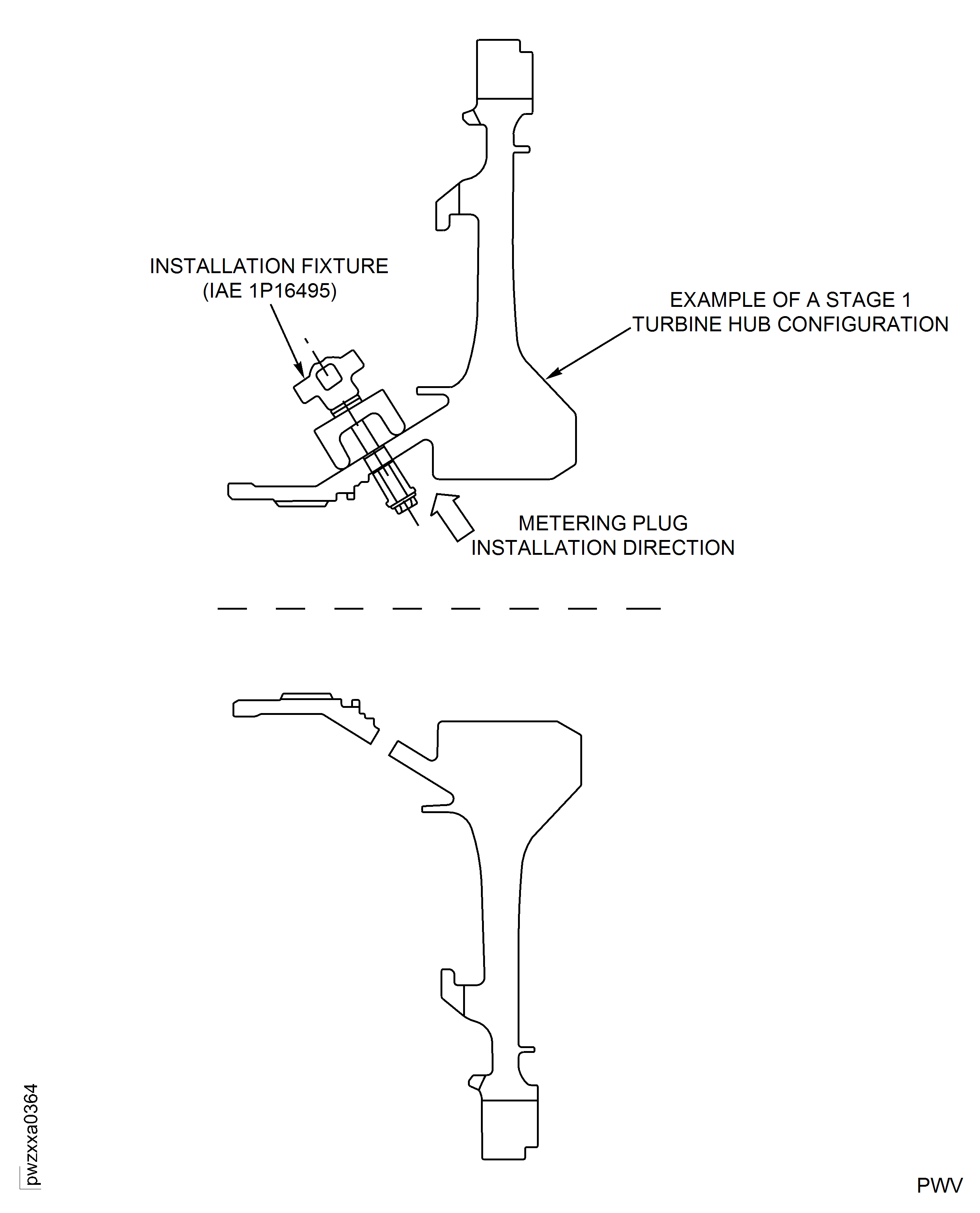 Metering Plug Installation with Fixture IAE 1P16495