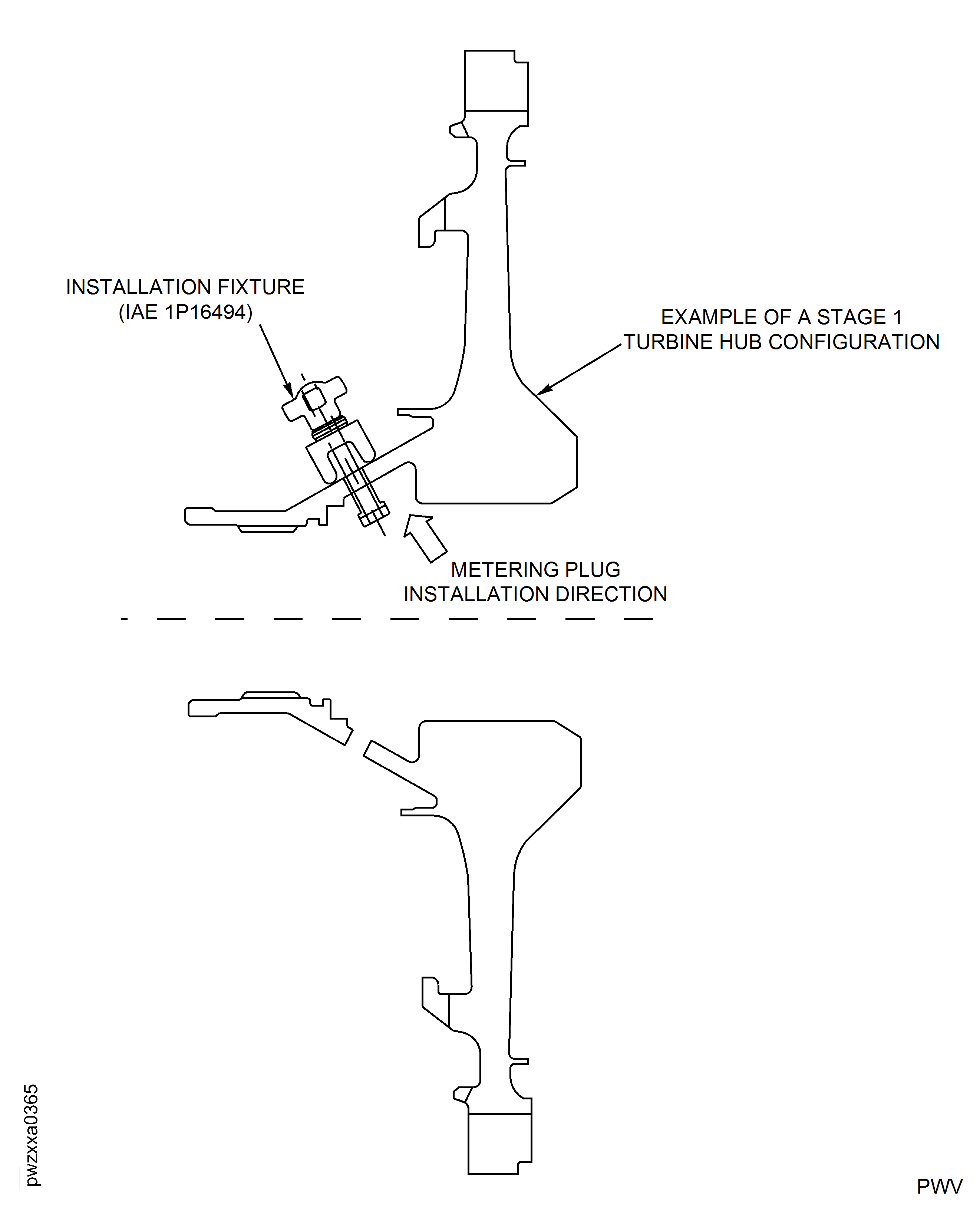 Metering Plug Installation with Fixture IAE 1P16494