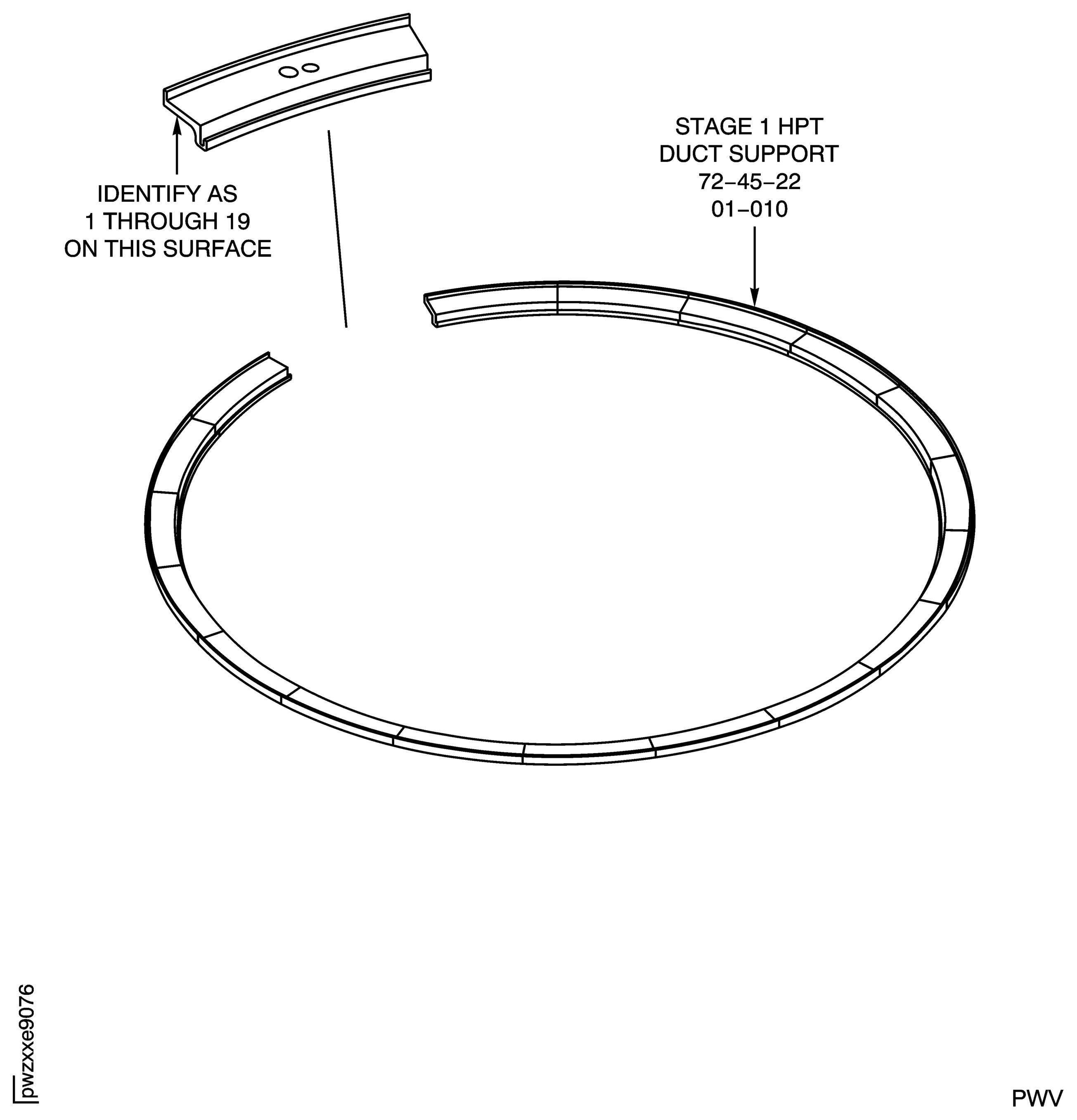 Stage 1 HPT Duct Supports Identification