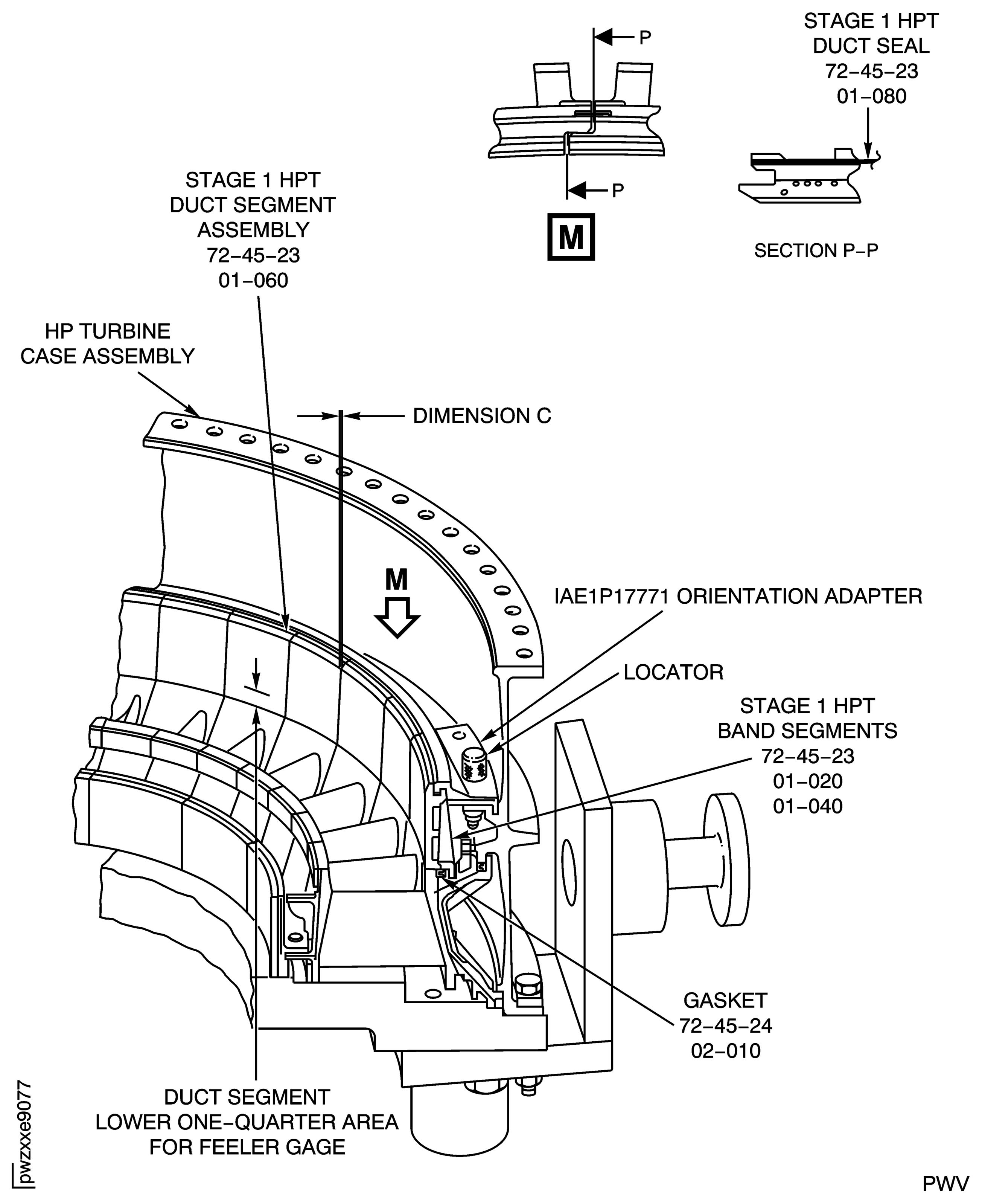 Install the Stage 1 HPT Duct Segment Assemblies and the Stage 1 HPT Band Segments