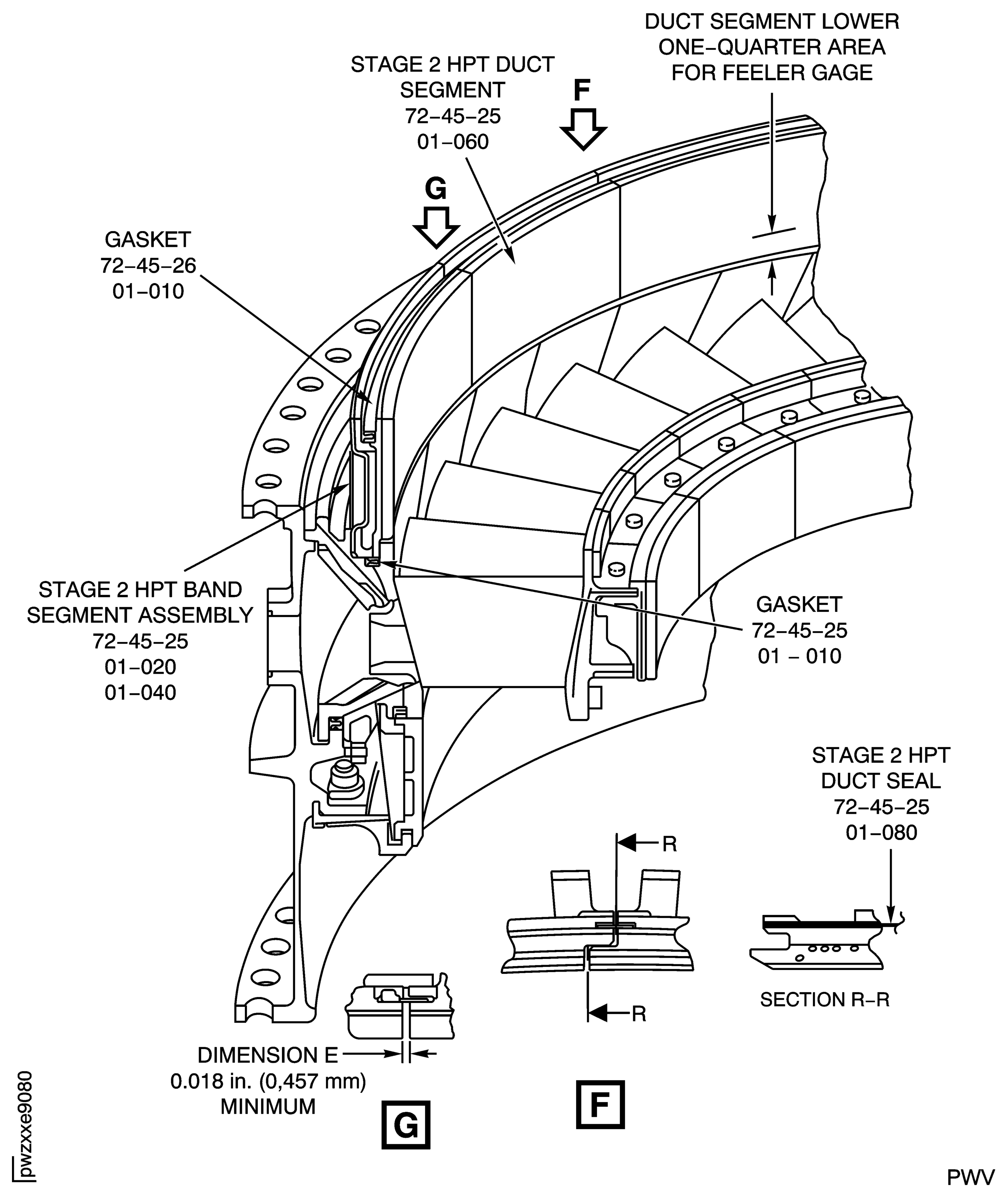 Install the Stage 2 HPT Duct Segments and the Stage 2 HPT Band Segment Assemblies