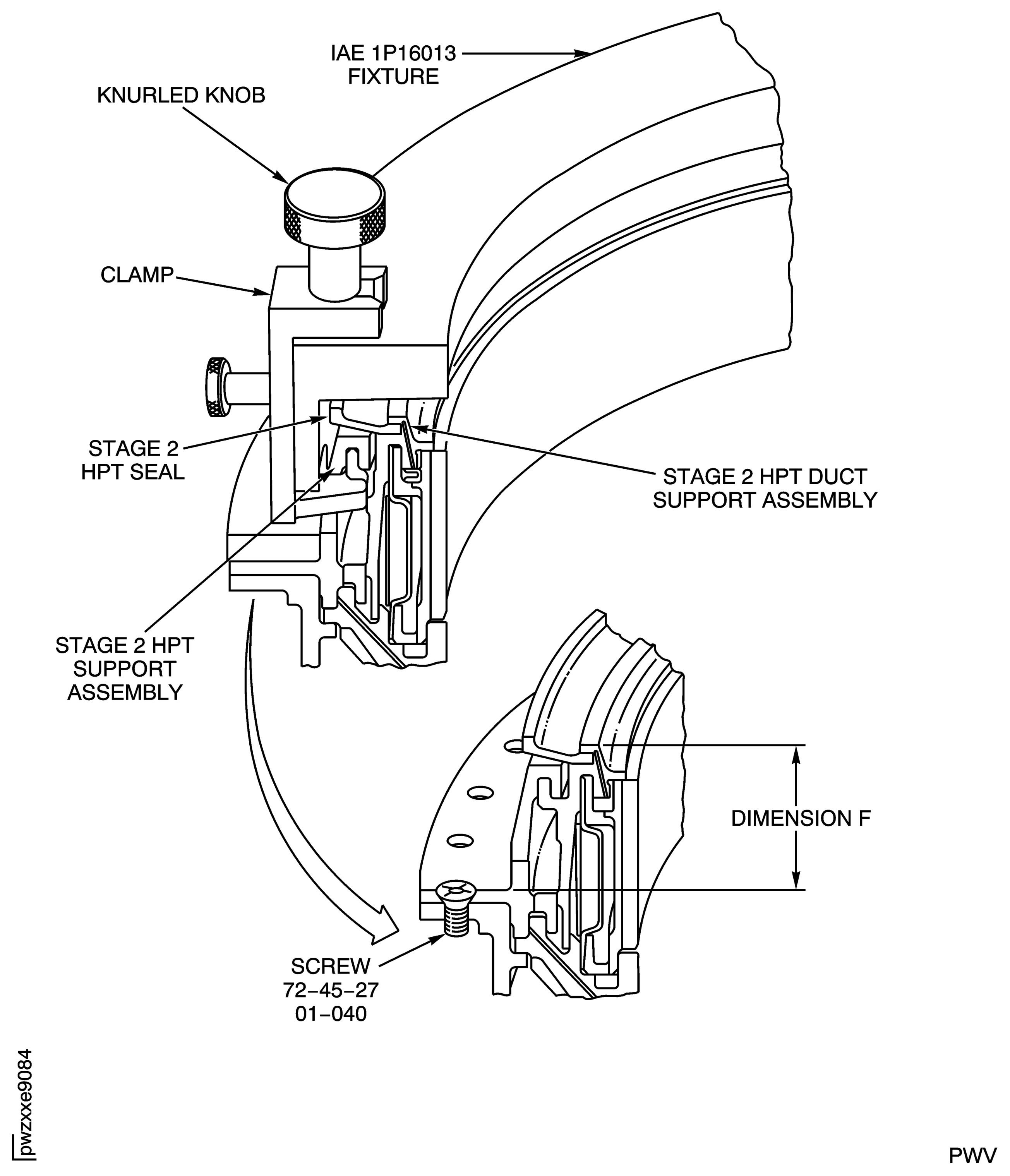 Stage 2 HPT Support Assembly, Stage 2 HPT Duct Support Assembly and Stage 2 HPT Seal Installation