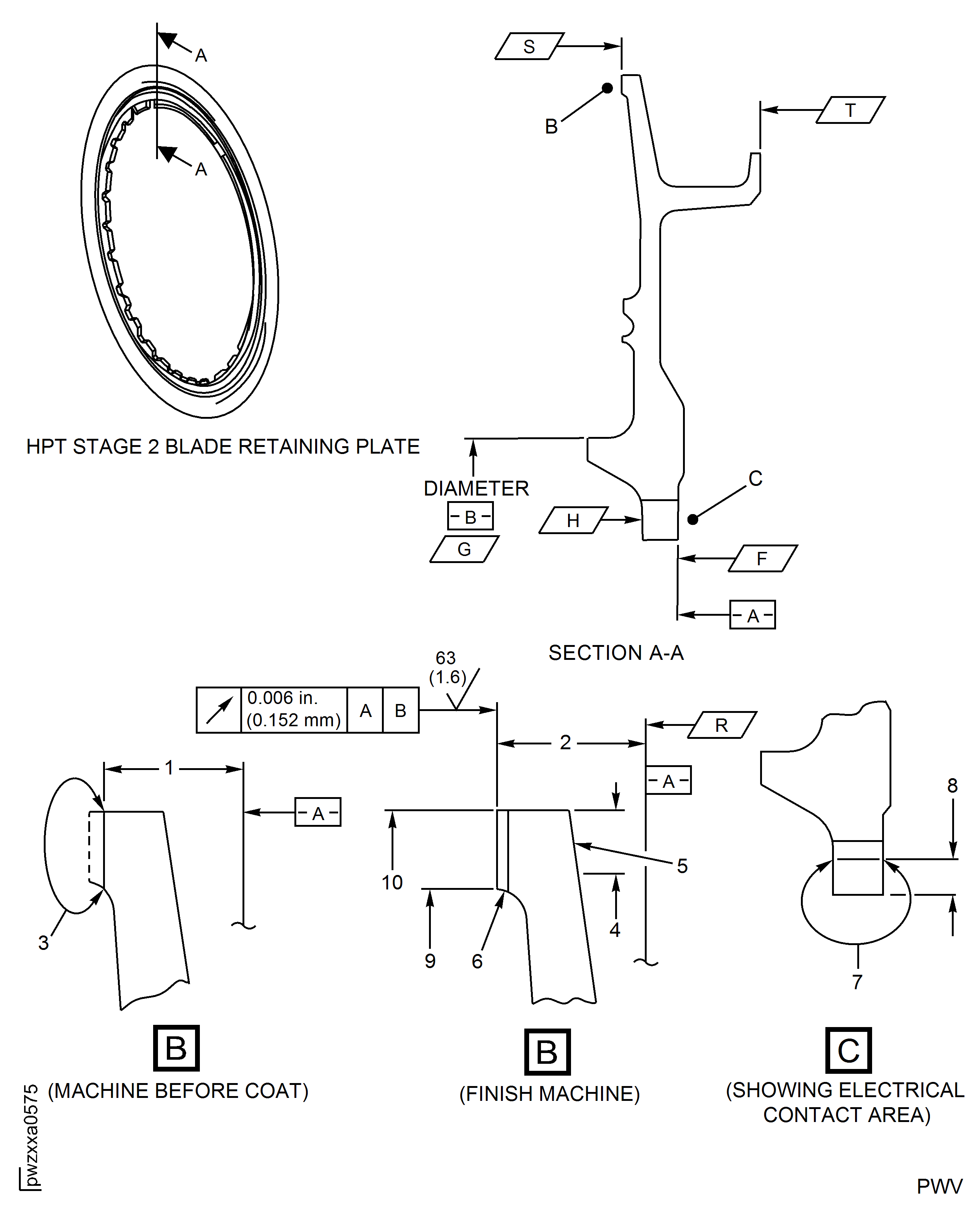 HPT Stage 2 Blade Retaining Plate - The Outside Diameter Mating Face, Dual Wire Electric Arc Coat Repair, Repair-006 (VRS3843)