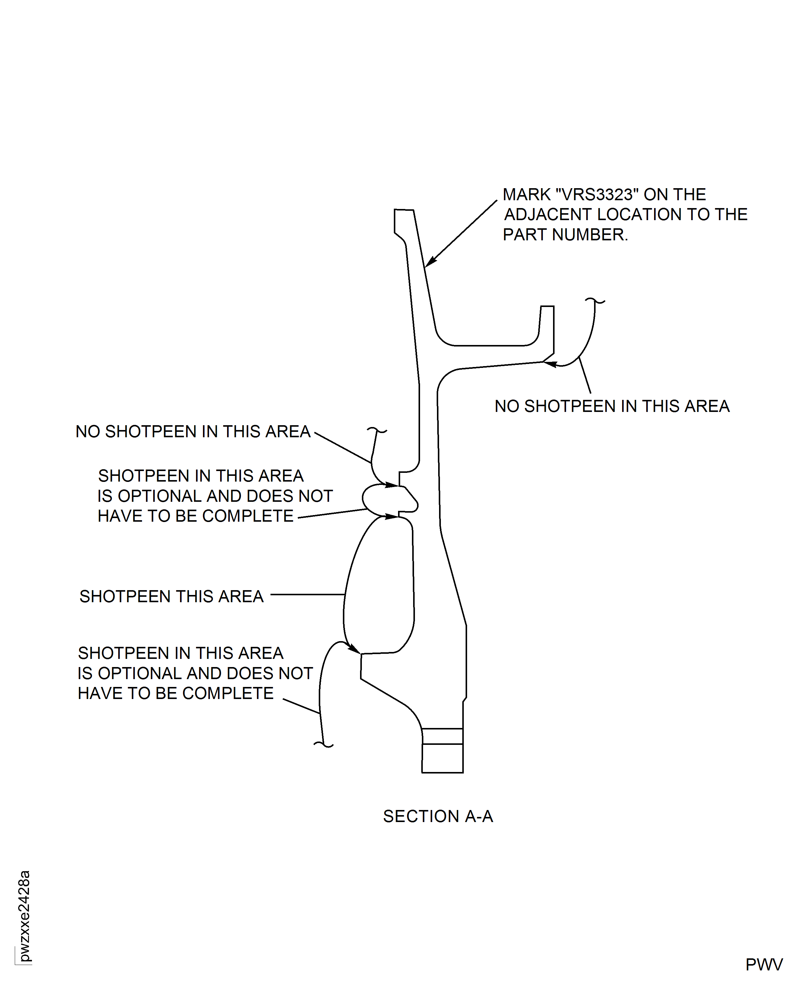 HPT Stage 2 Blade Retaining Plate Shotpeen Repair Areas