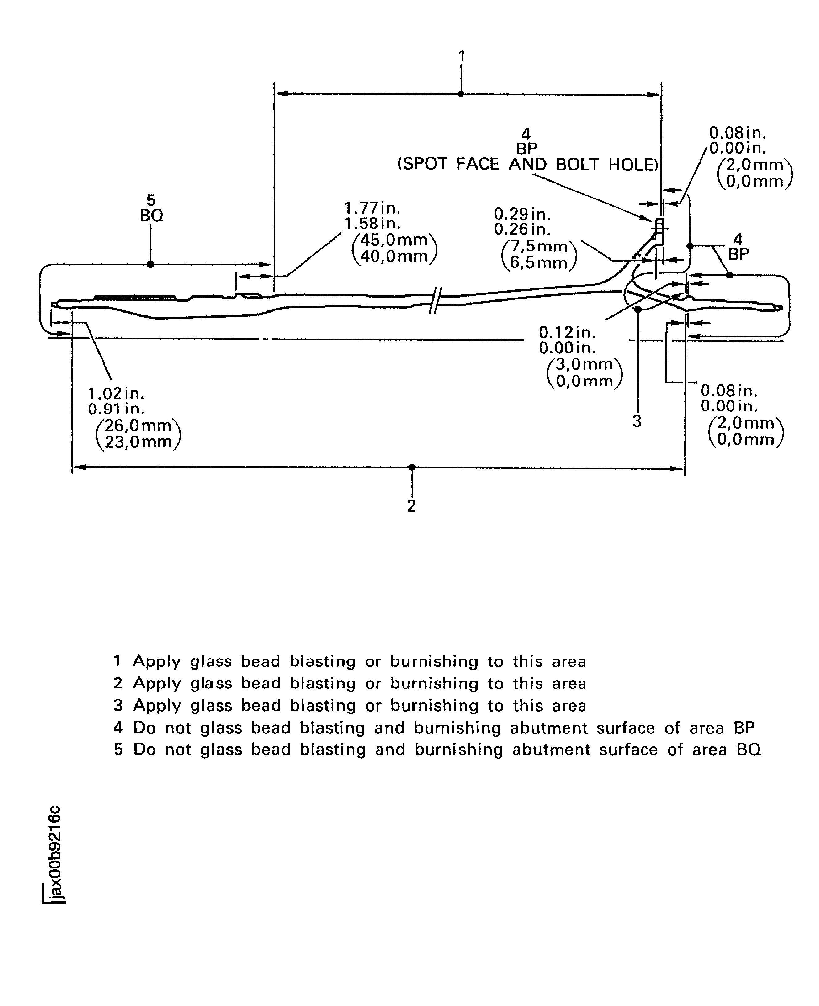 LP turbine shaft - glass bead blasting and burnishing