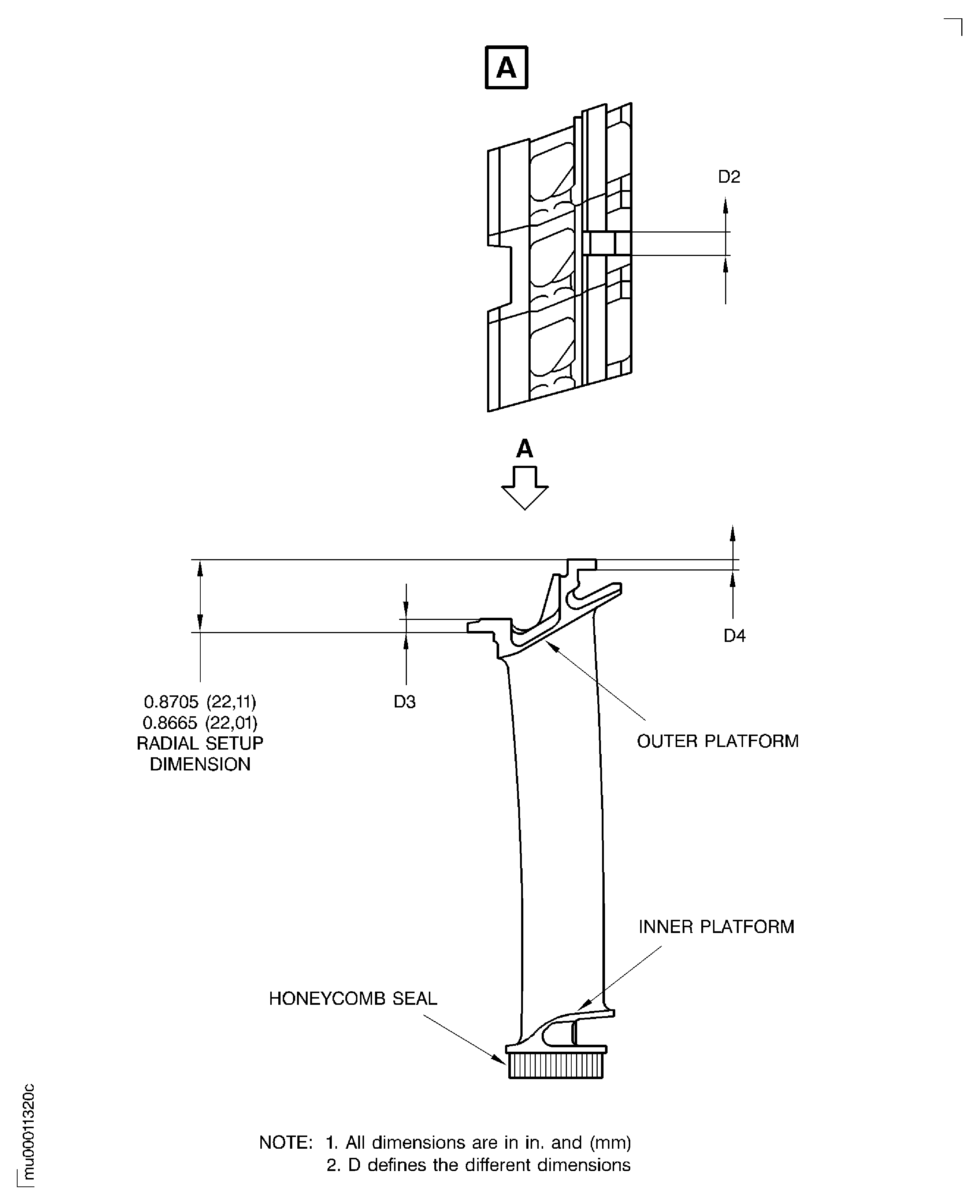 Examine the stage 4 turbine vanes