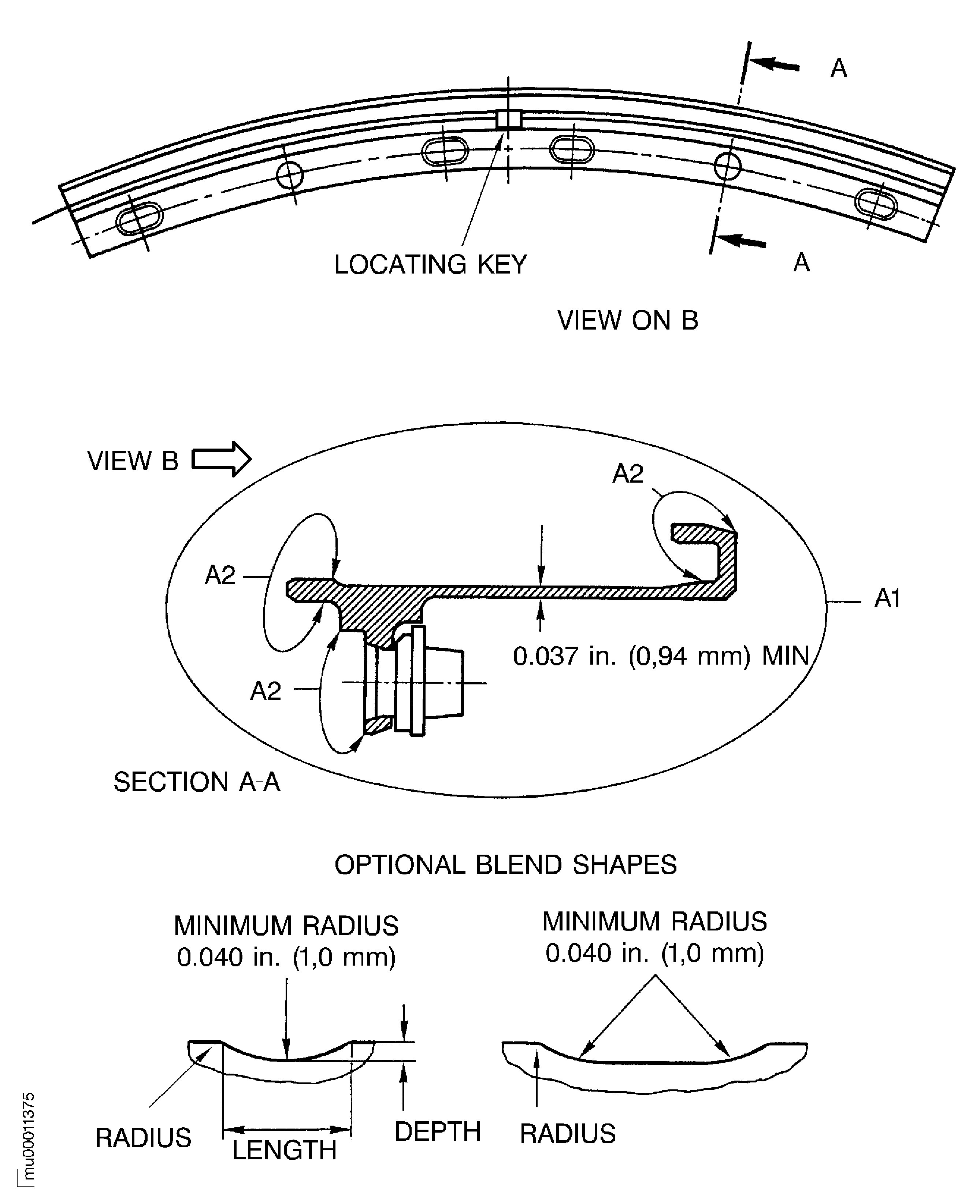 Blend repair of the outer diffuser assembly support (01-010)