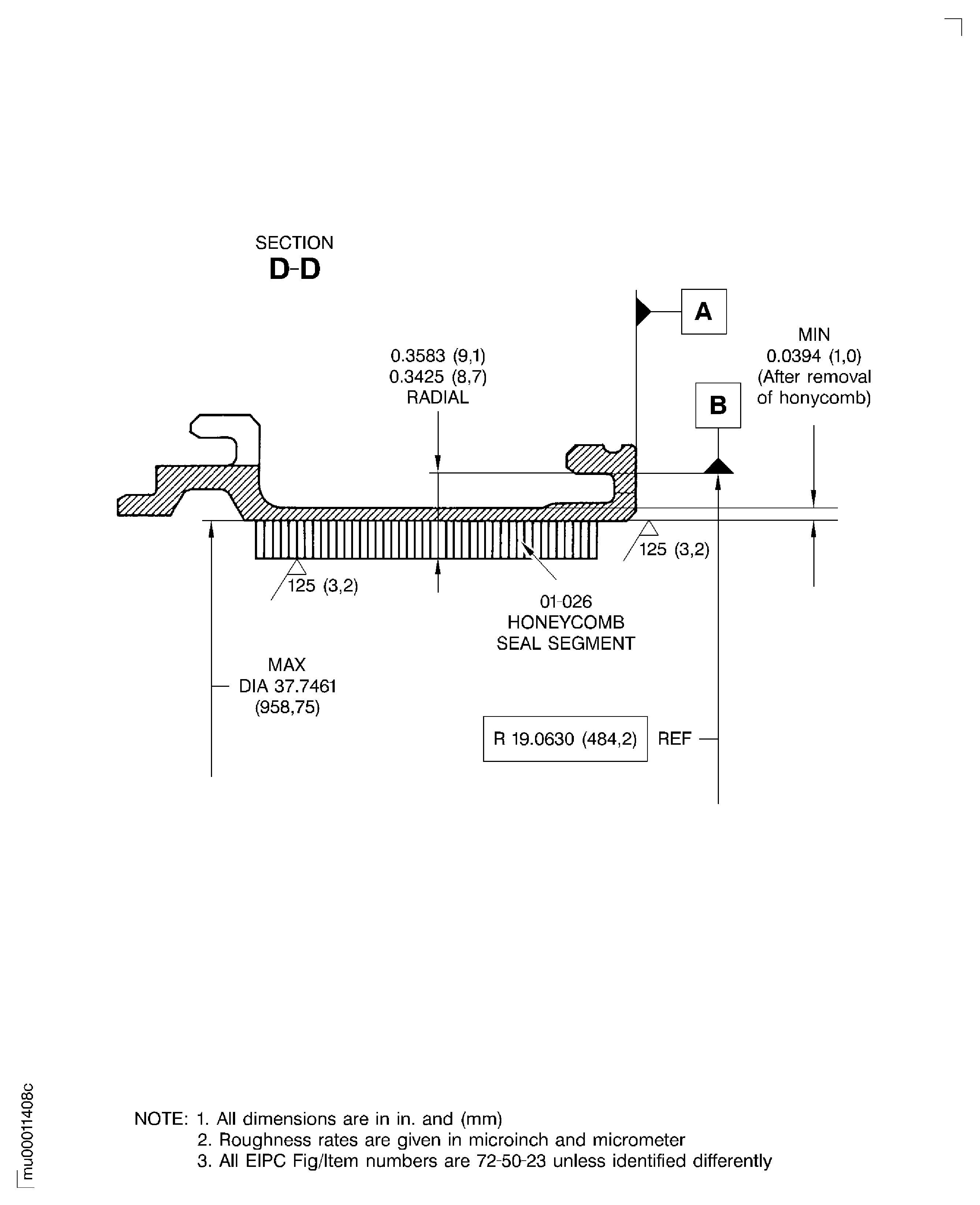 Replace the honeycomb seal segment of the stage 7 shroud seal segment