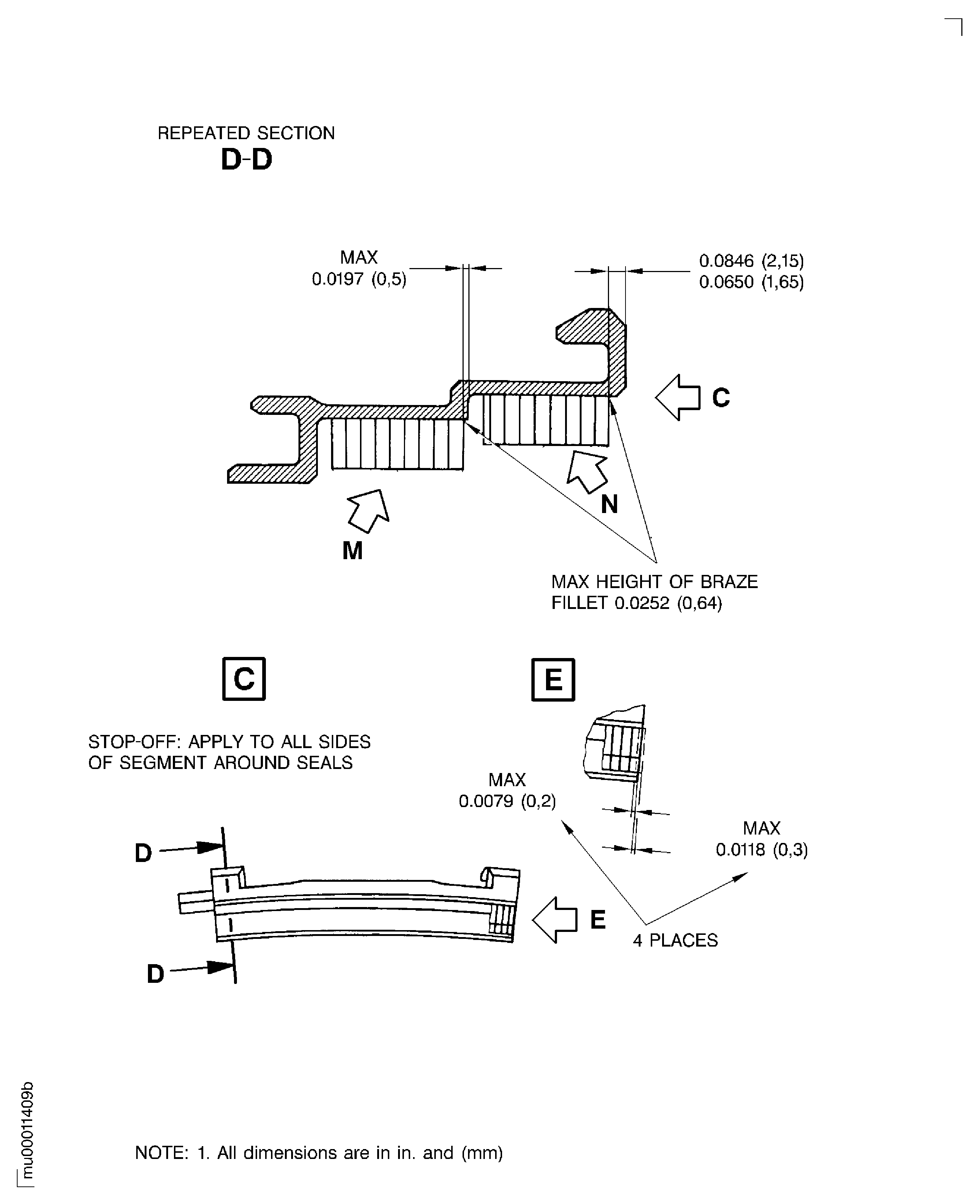 Replace the honeycomb seal segment of the shroud seal segment