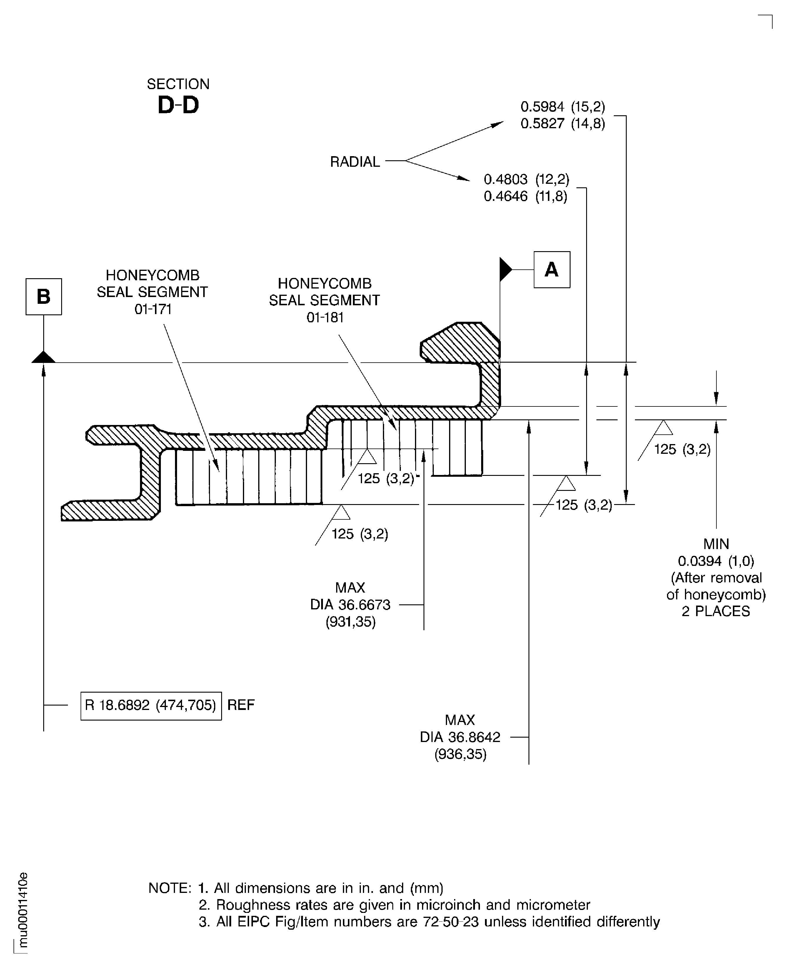 Replace the honeycomb seal segment of the shroud seal segment