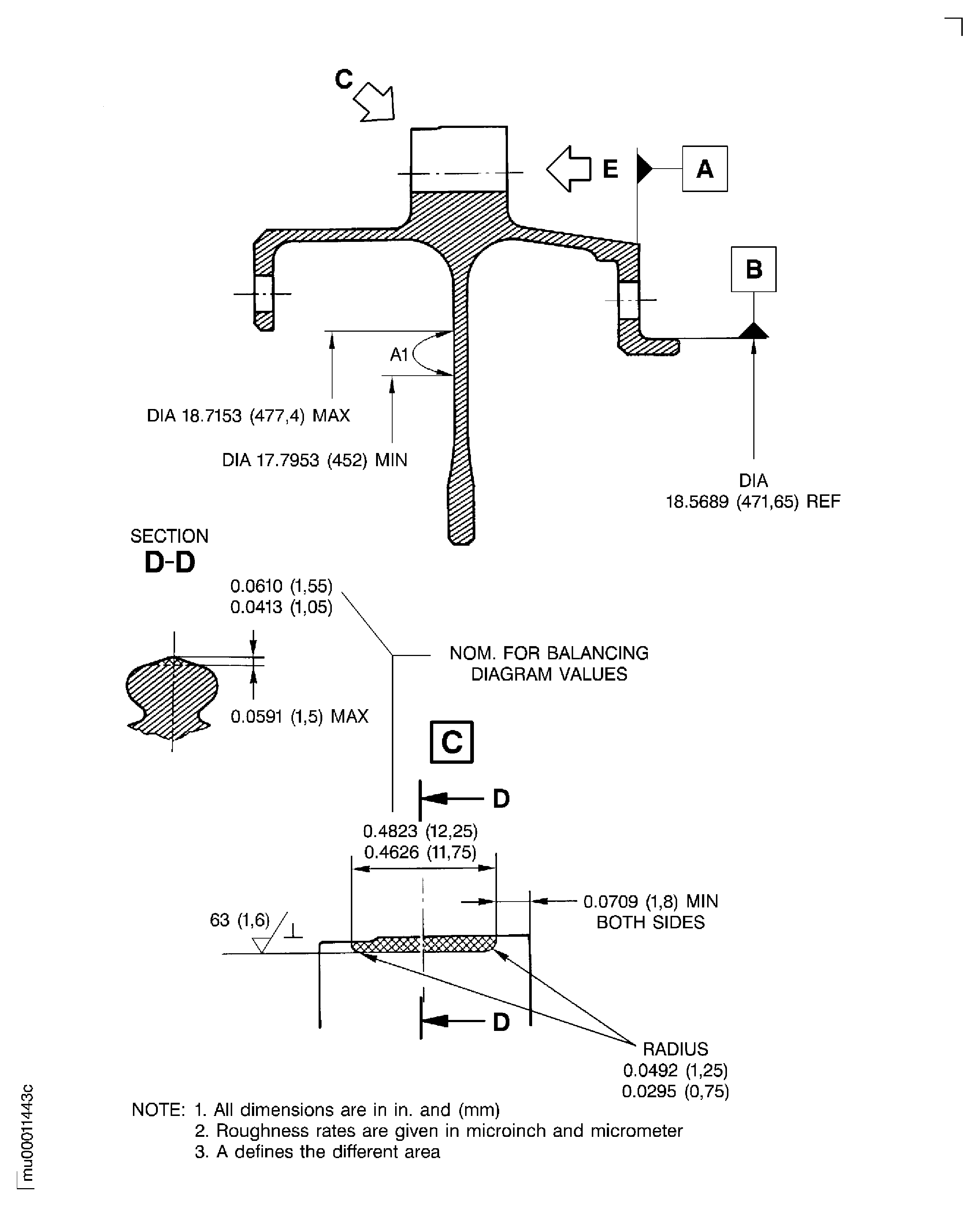 Rebalance the stage 3 turbine disk