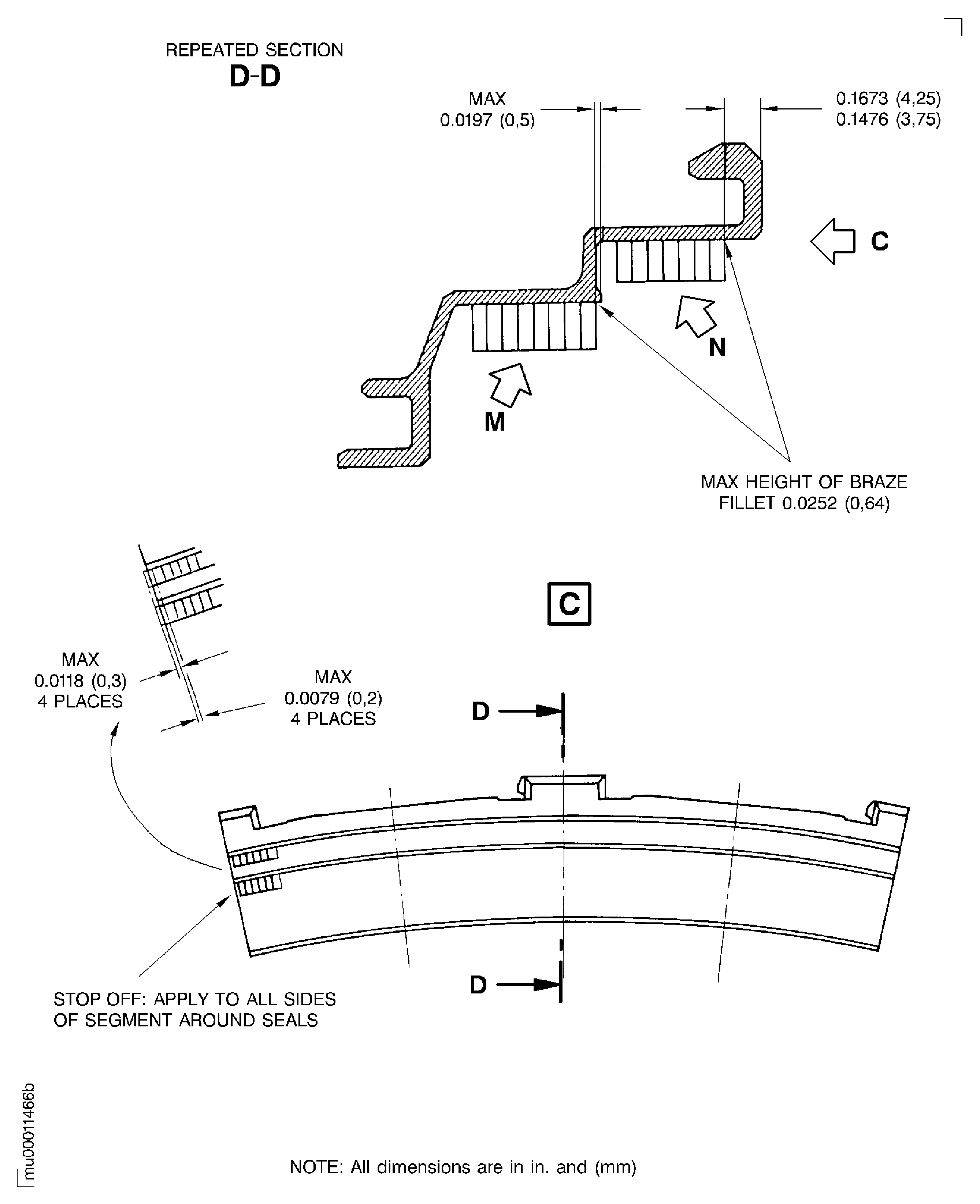 Replace the honeycomb seal segment of the shroud seal segment